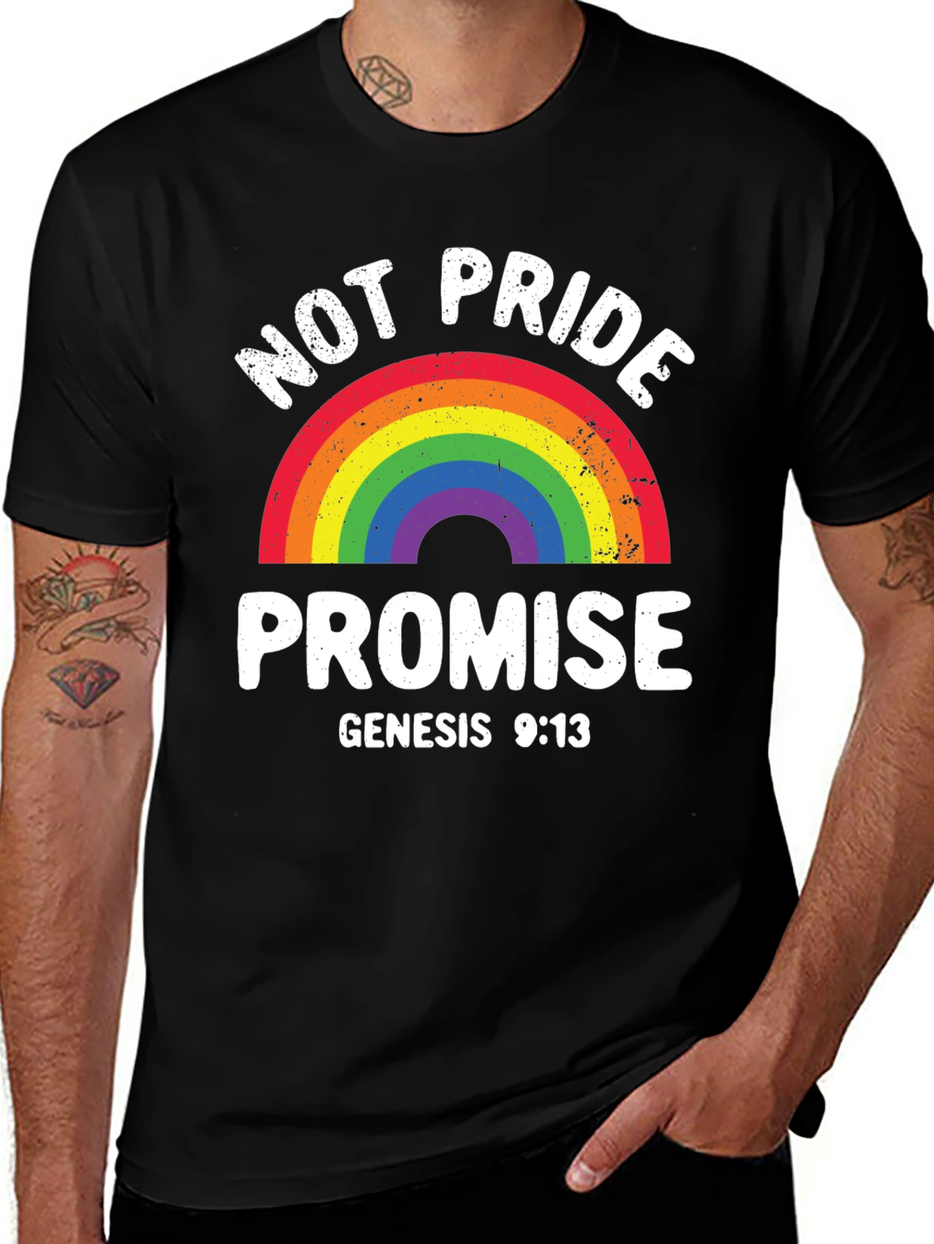 Variant 23 of Not Pride Promise Rainbow T-Shirt Genesis 9:13