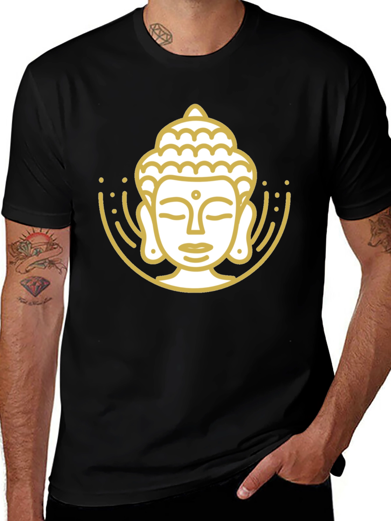 Variant 20 of Buddha Graphic Black T-Shirt