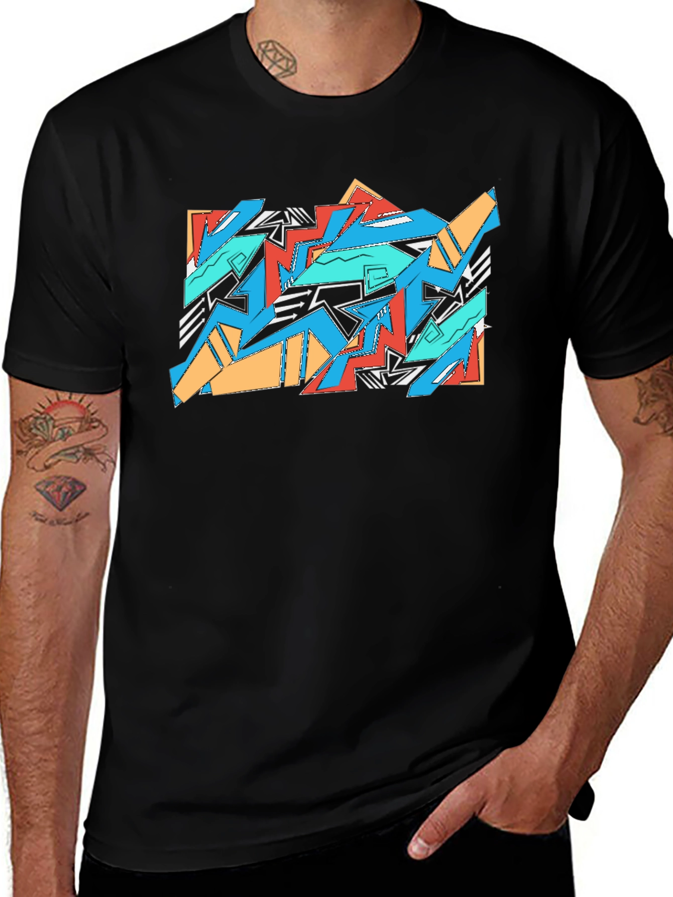 Variant 18 of Bold Geometric Black T-Shirt