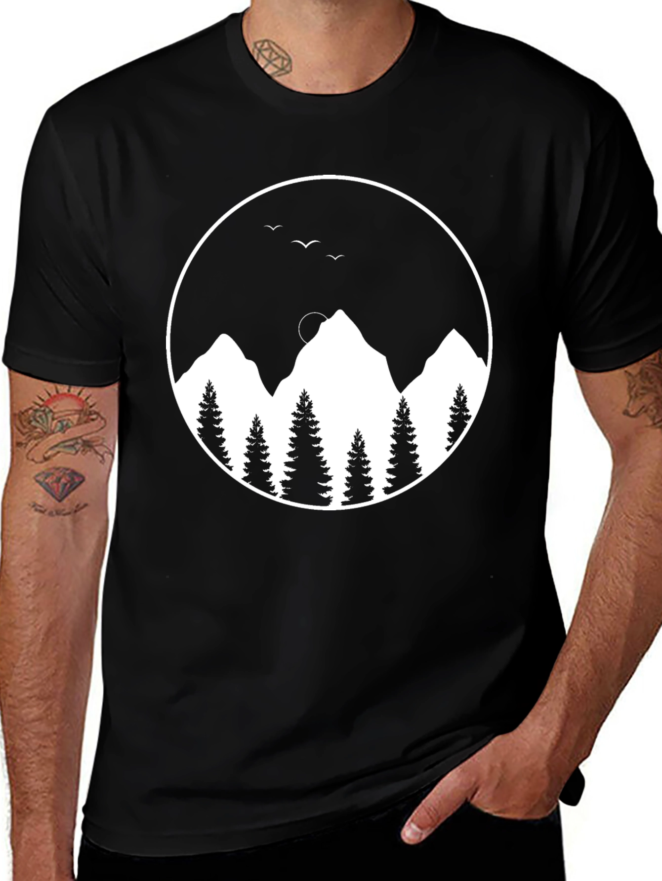 Variant 22 of Mountain Scene Graphic Tee - Nature Inspired Design