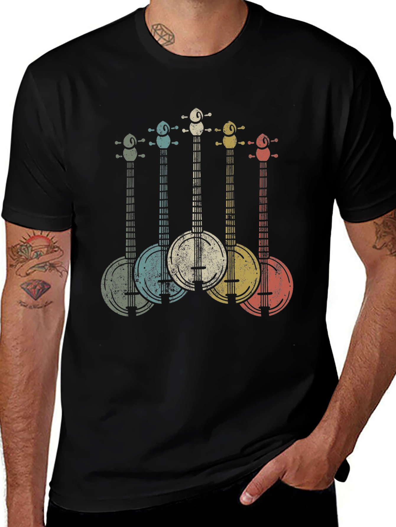 Variant 14 of Vintage Banjo Music T-Shirt - Retro Musical Instrument Tee
