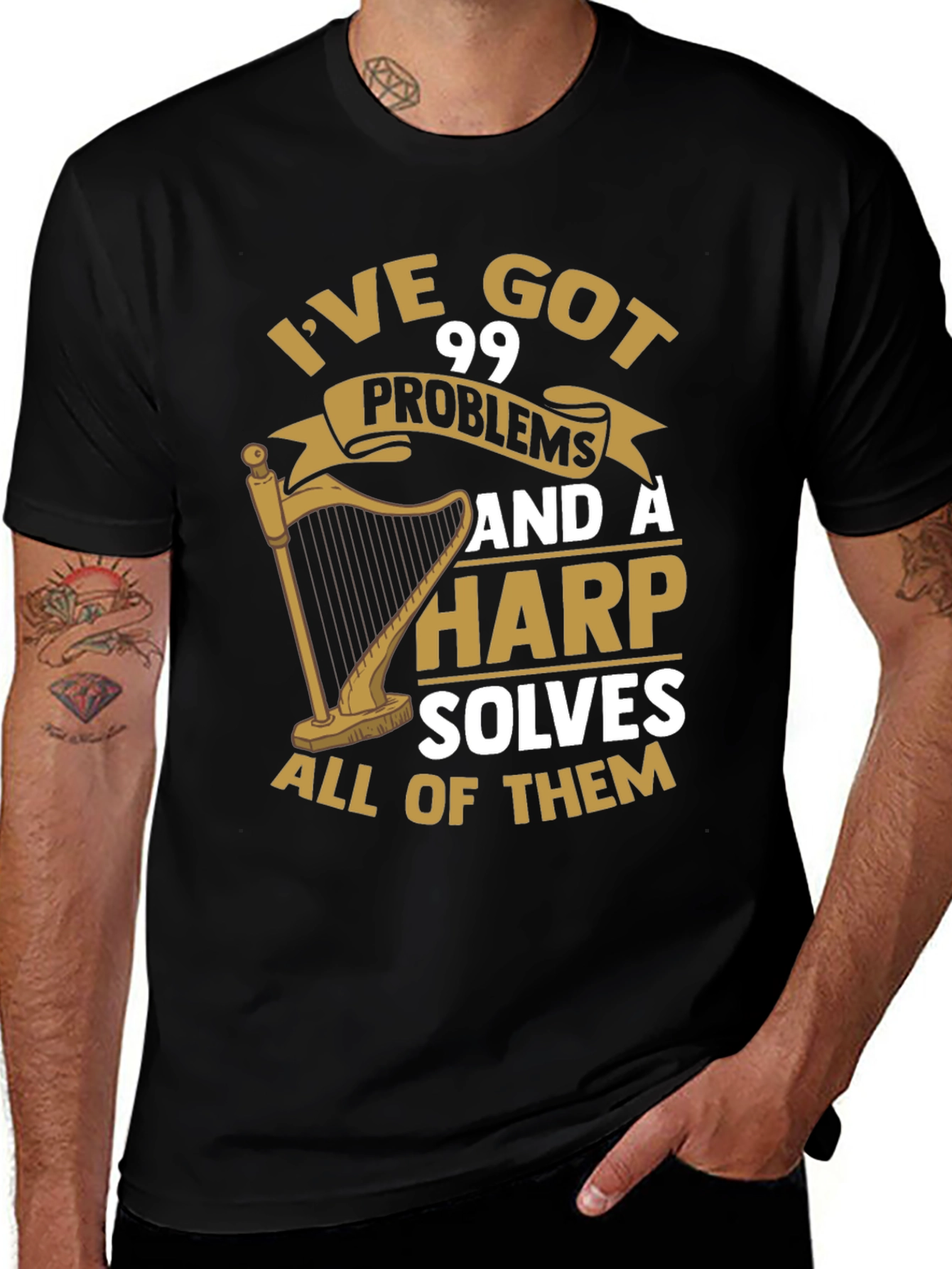 Variant 20 of 99 Problems Harp T-Shirt - Musician Tee