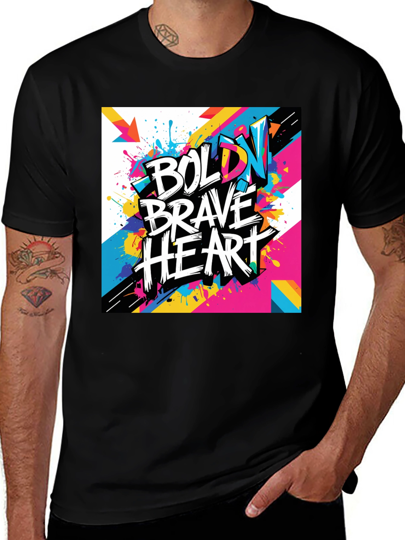 Variant 30 of Bold Brave Heart Graphic Tee - Modern Art T-Shirt