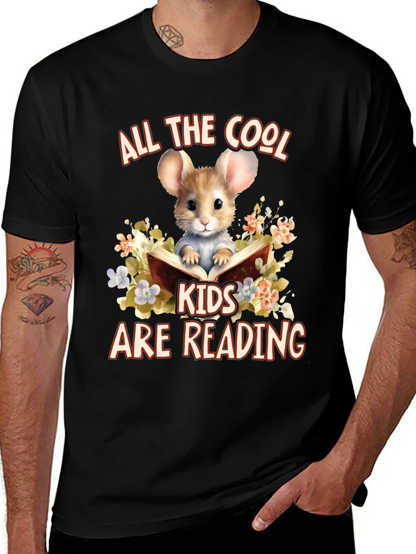 Variant 15 of Cool Kids Reading Mouse Graphic T-Shirt