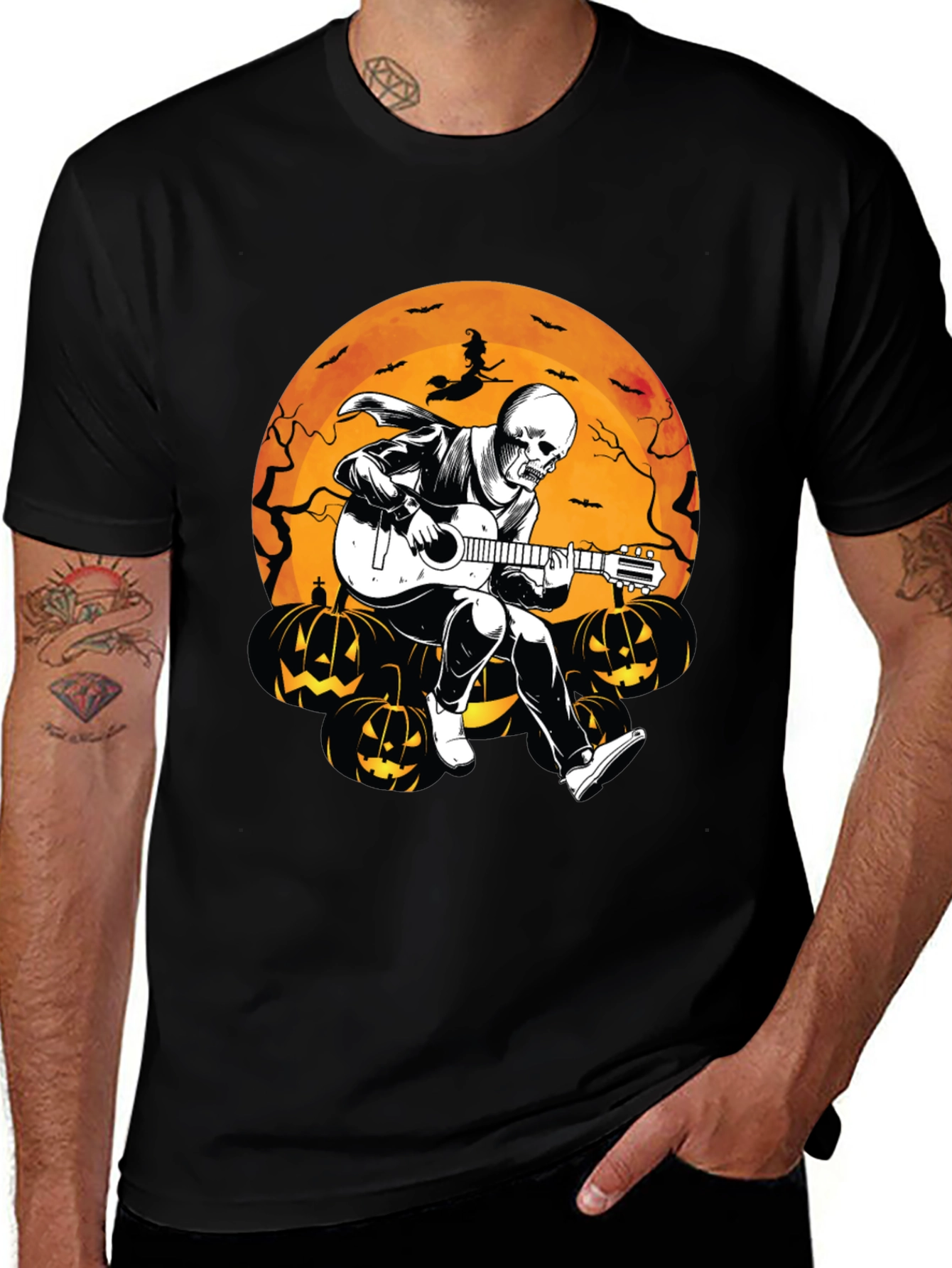 Skeleton Guitarist Halloween T-Shirt