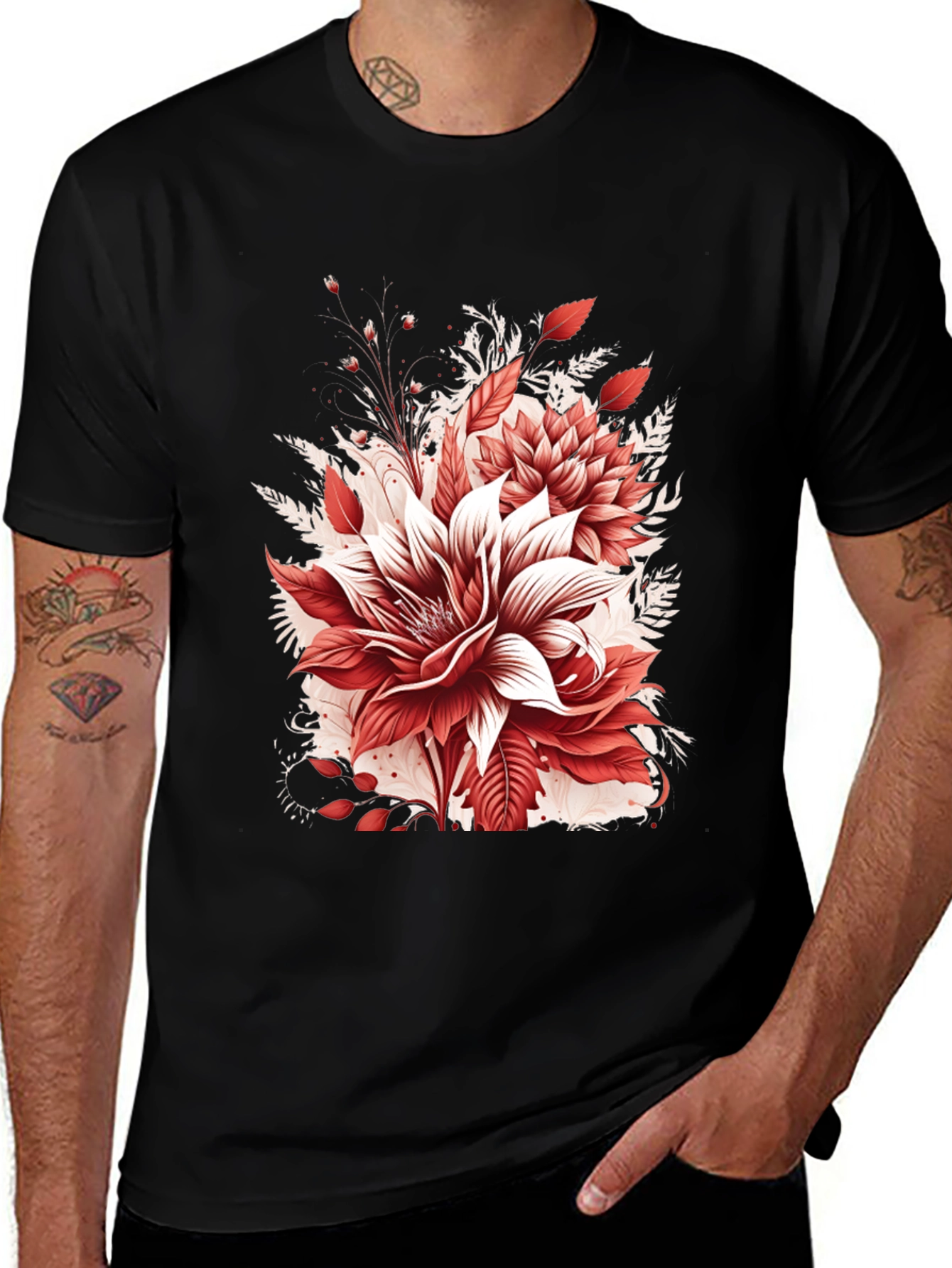 Variant 16 of Floral Graphic T-Shirt - Stylish Men's Tee