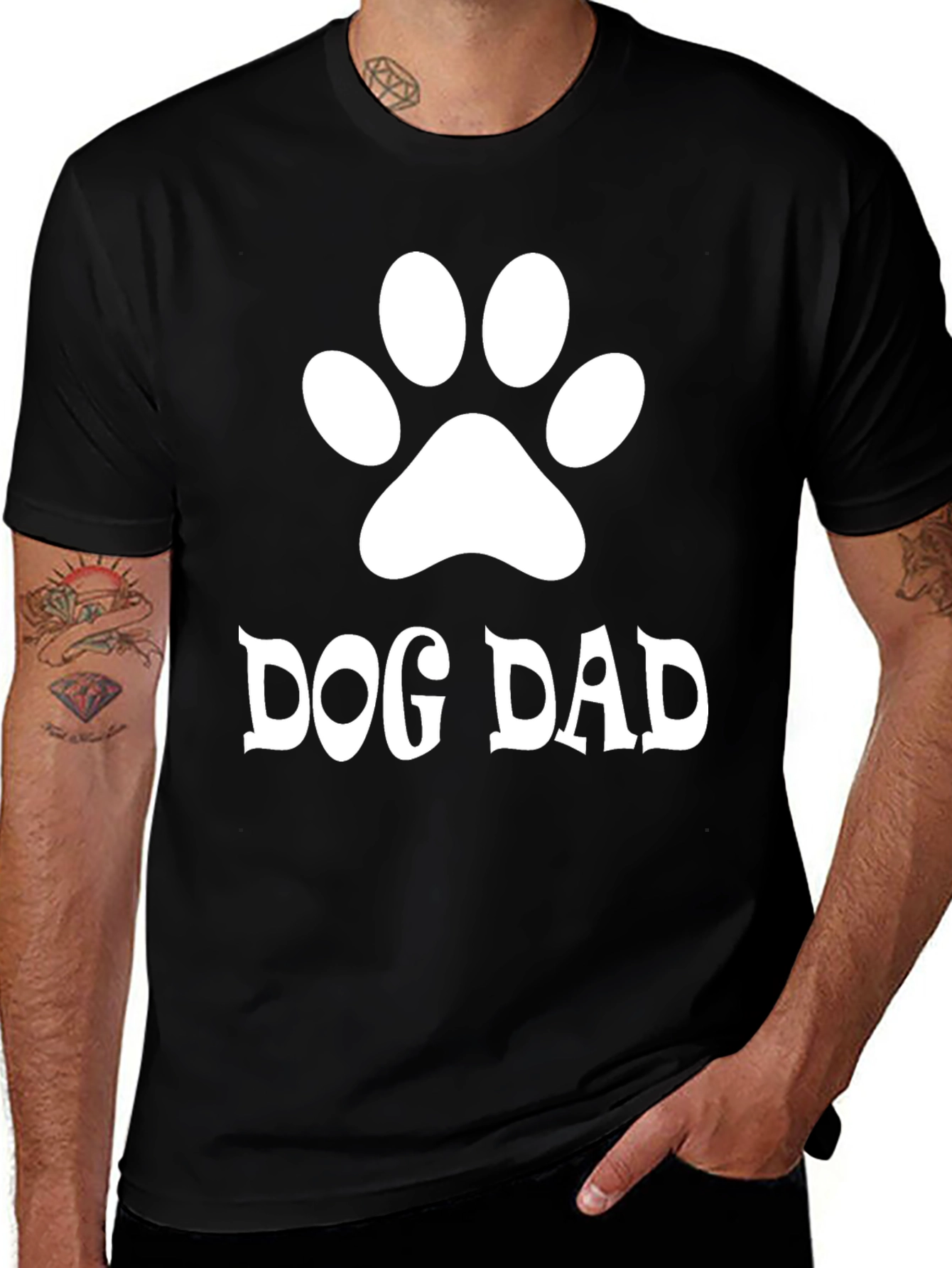 Dog Dad T-Shirt - Paw Print Graphic Tee for Pet Lovers