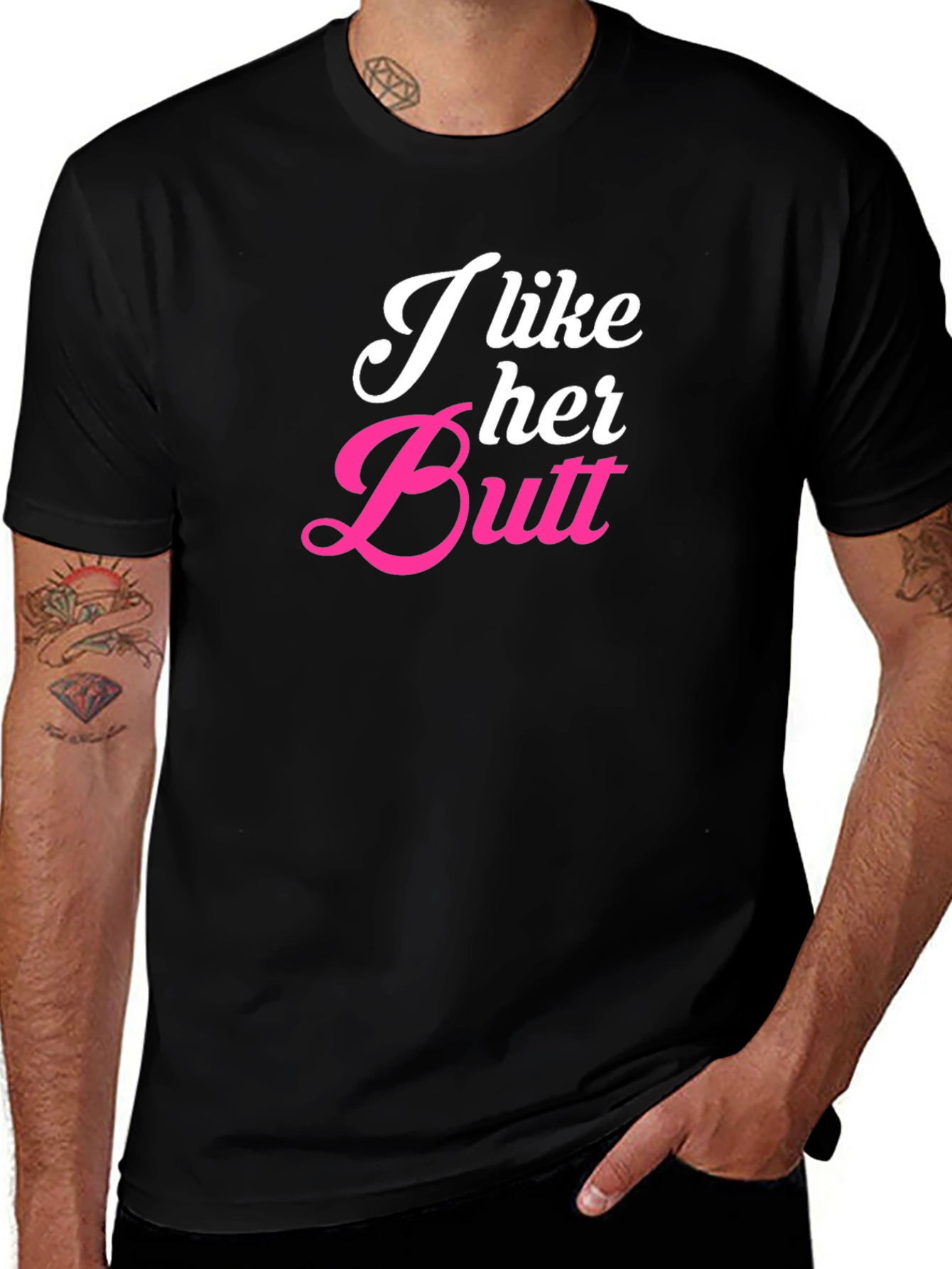 Variant 24 of I Like Her Butt Novelty Graphic T-Shirt
