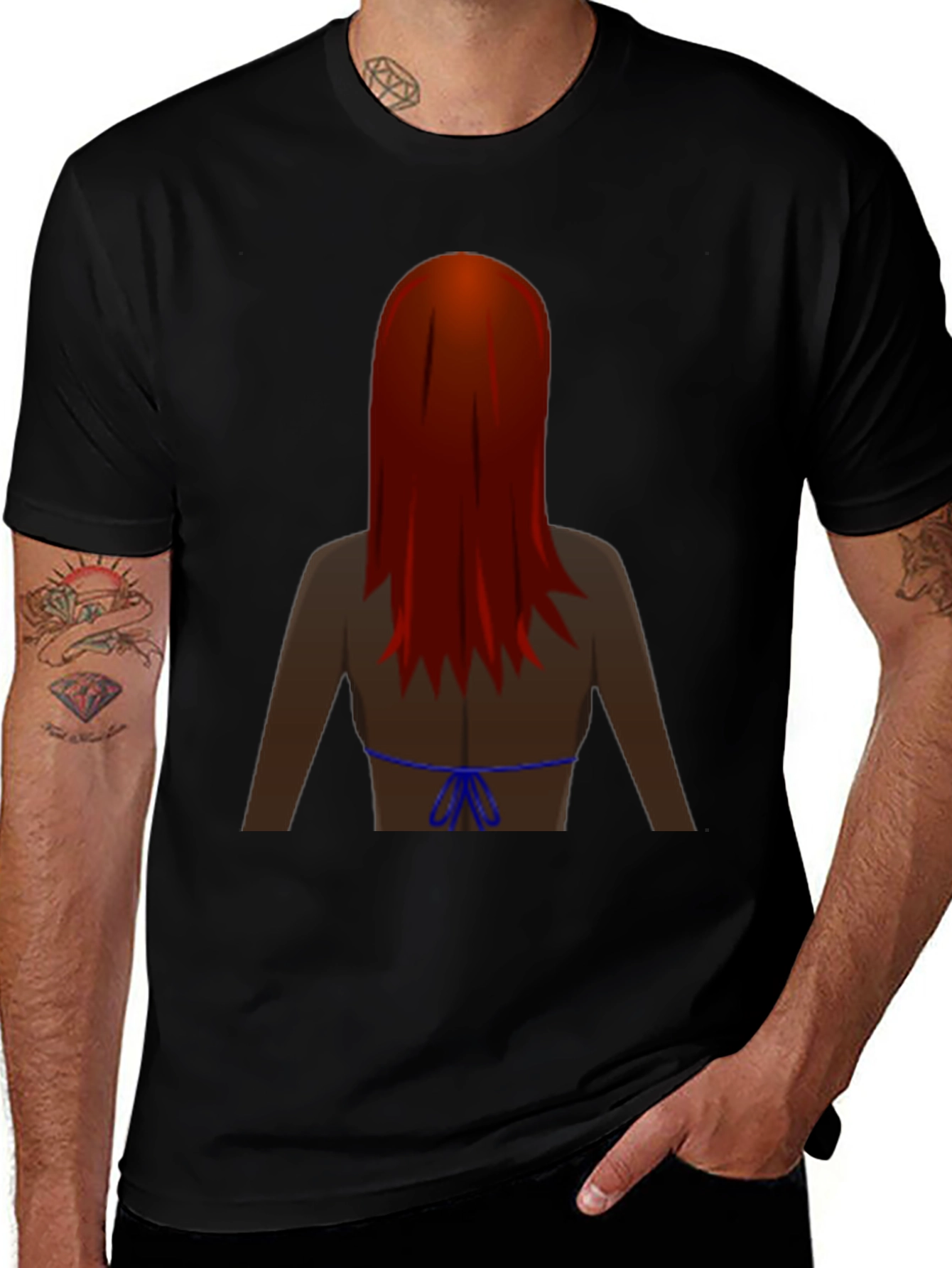 Variant 30 of Novelty Graphic Tee - Woman Back View