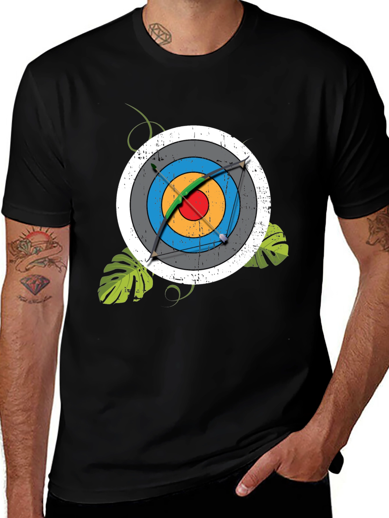 Black Archery Target Graphic Tee - Men's Black T-Shirt main image