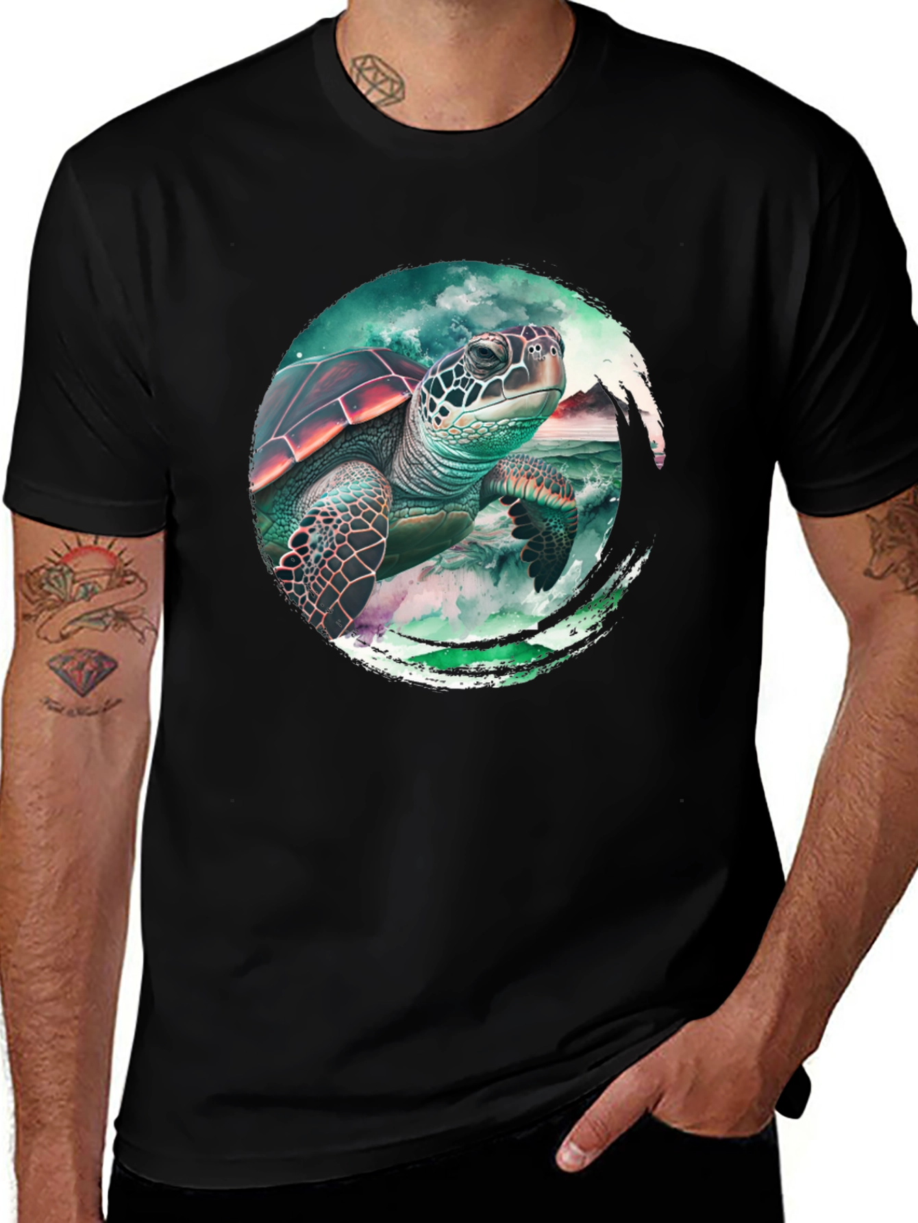 Variant 15 of Sea Turtle Graphic T-Shirt - Coastal Style