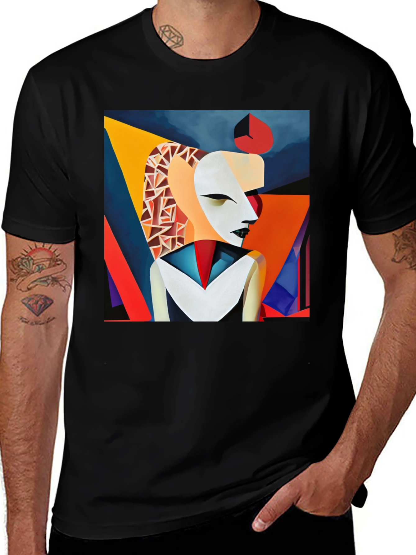 Variant 21 of Abstract Art Graphic Tee - Modern Artistic Design