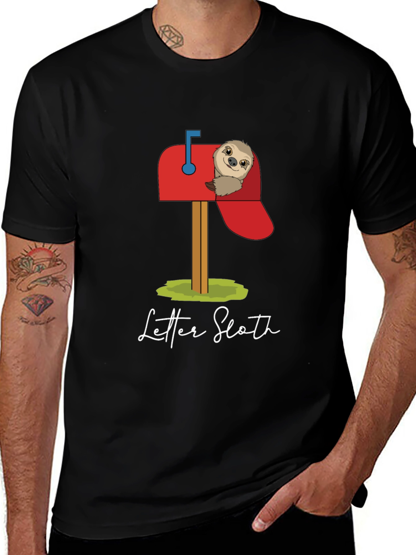 Variant 10 of Letter Sloth Graphic T-Shirt - Cute & Comfy