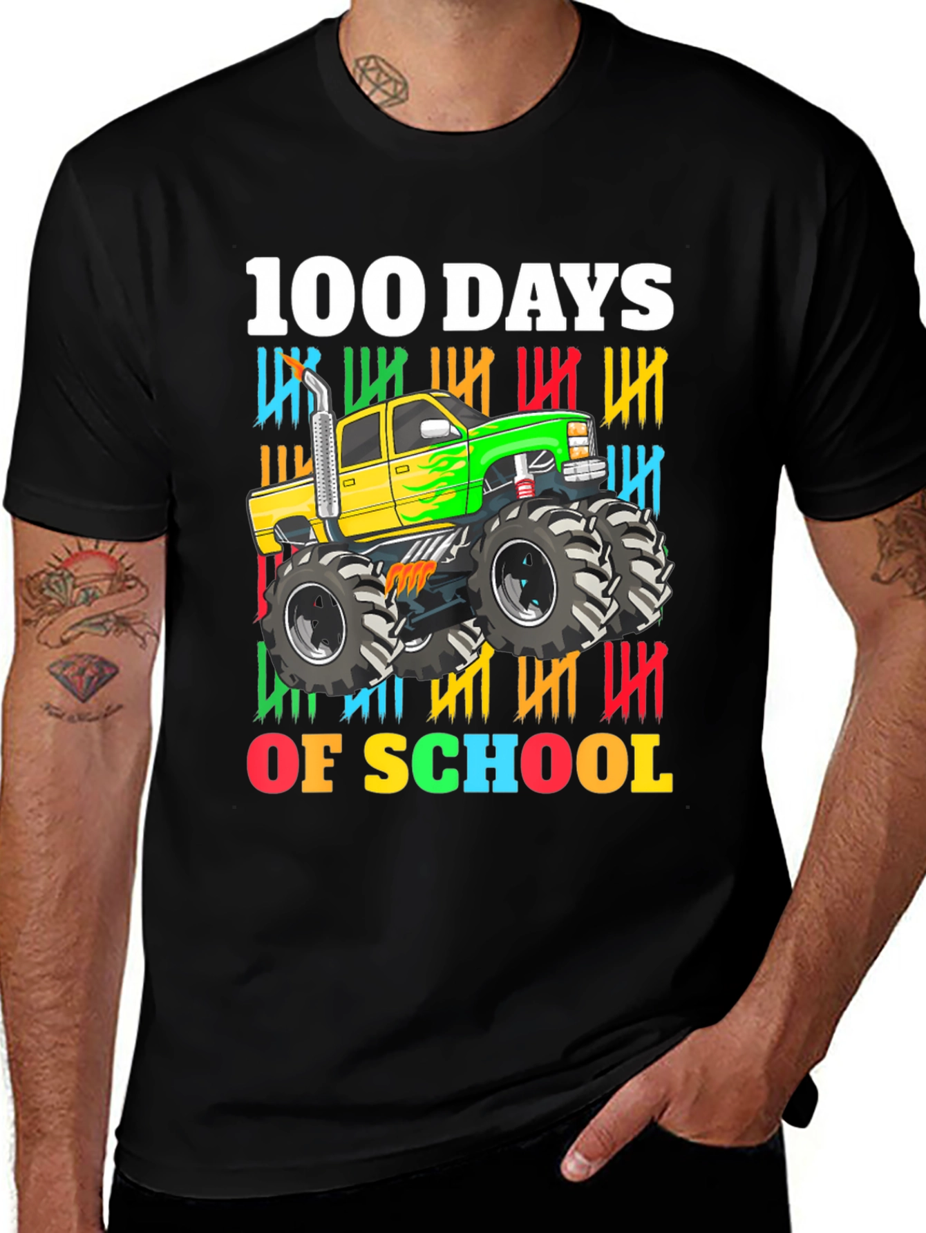 Variant 7 of 100 Days of School Monster Truck Kids T-Shirt