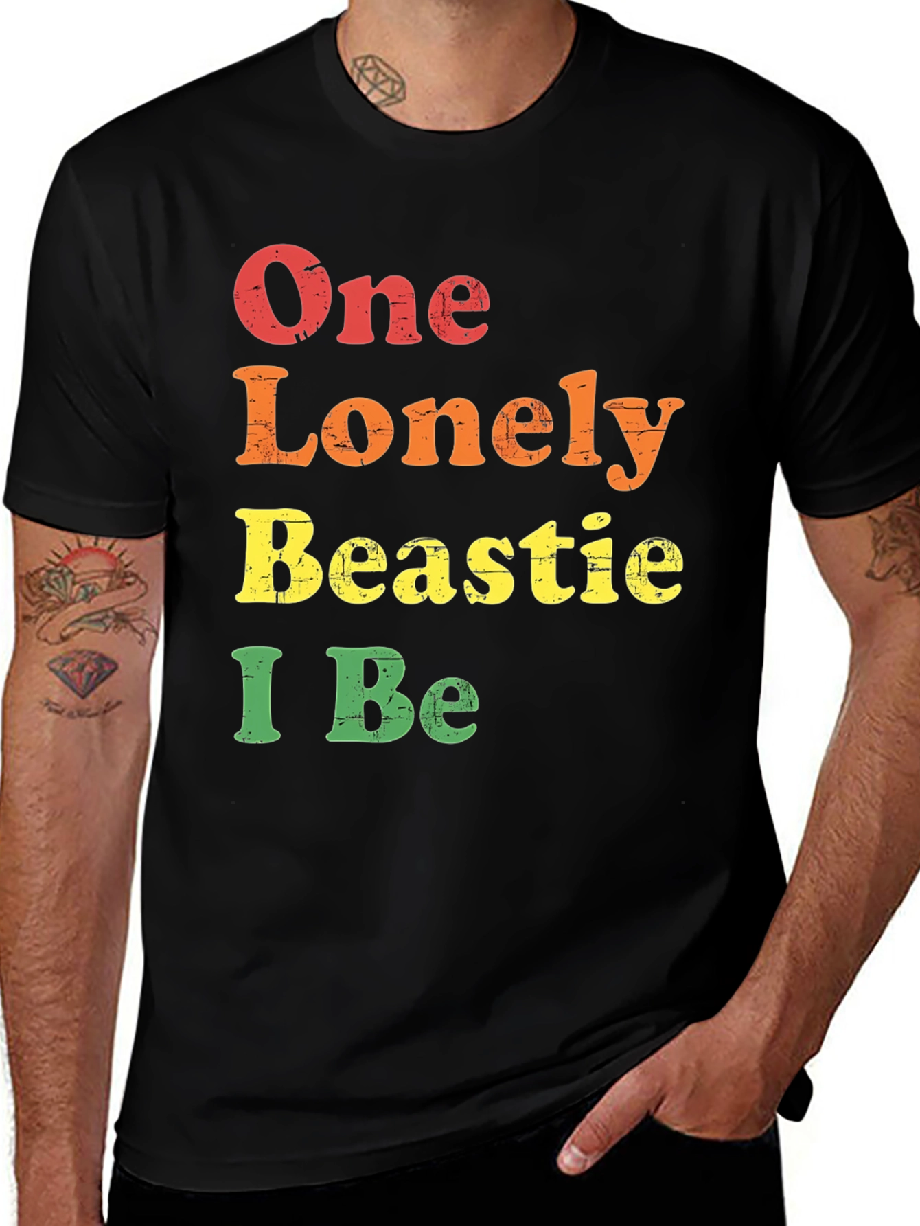 Variant 19 of One Lonely Beastie I Be T-Shirt - Retro Style