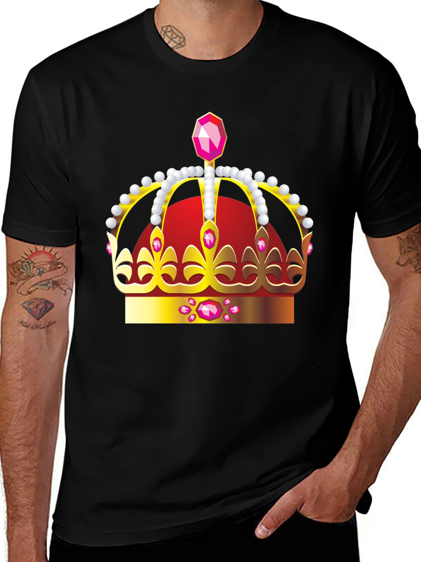 Variant 23 of Regal Crown Graphic Tee - Black