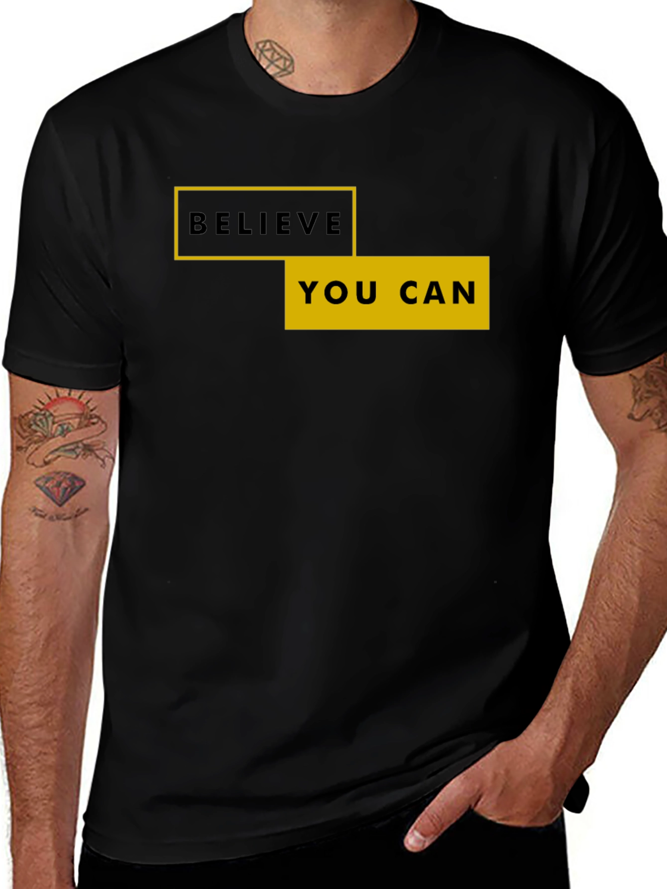 Variant 20 of Believe You Can Graphic Tee - Black