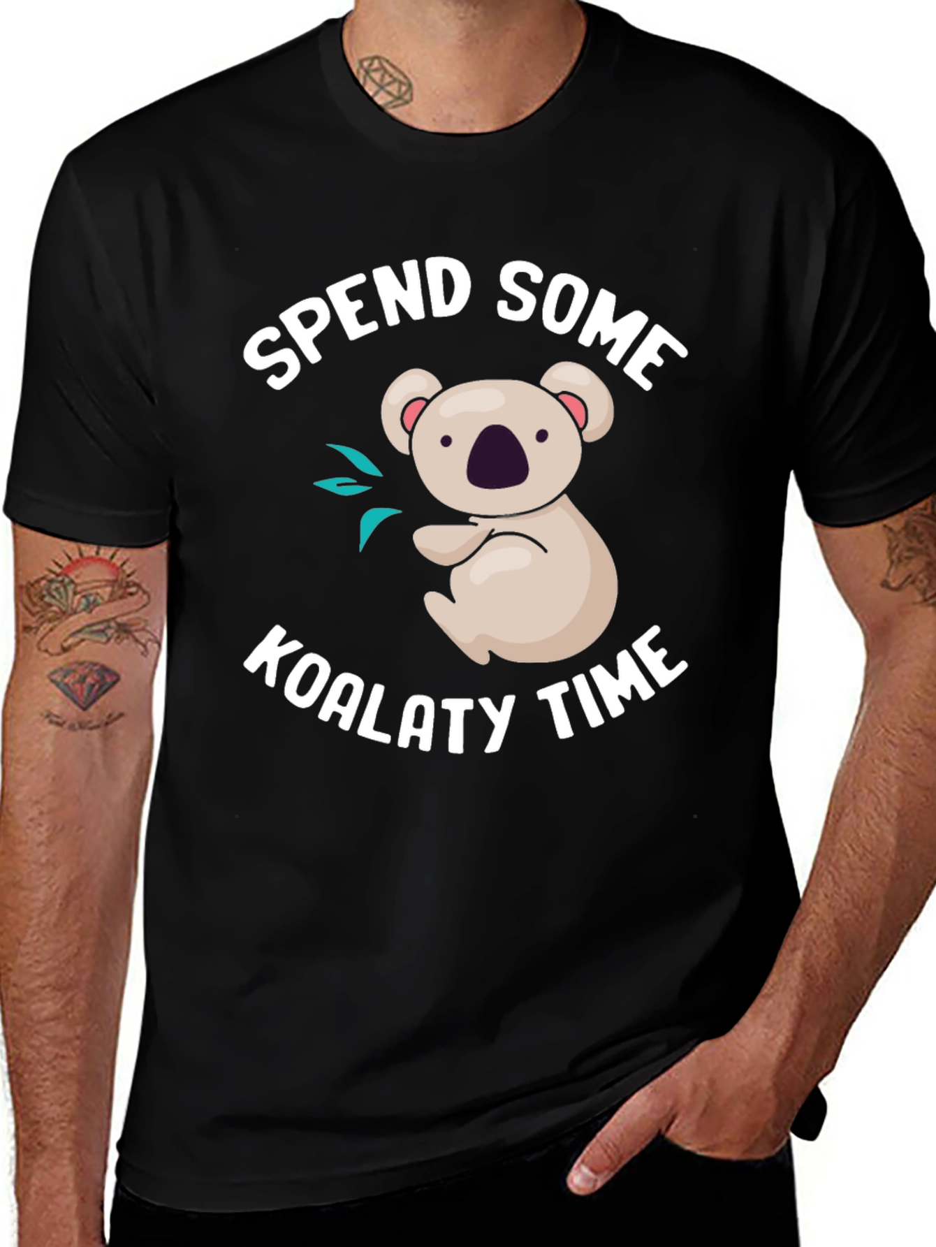 Koala-ty Time Black T-Shirt