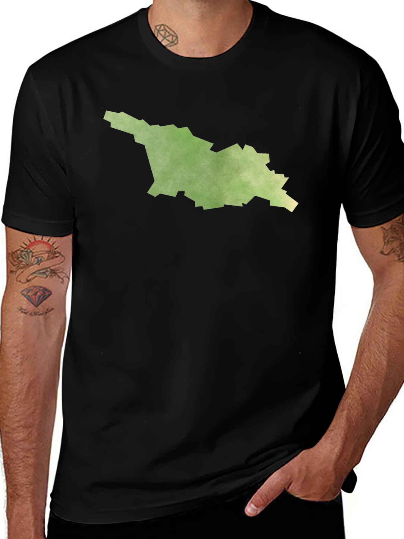 Variant 20 of Georgia State Map Black T-Shirt
