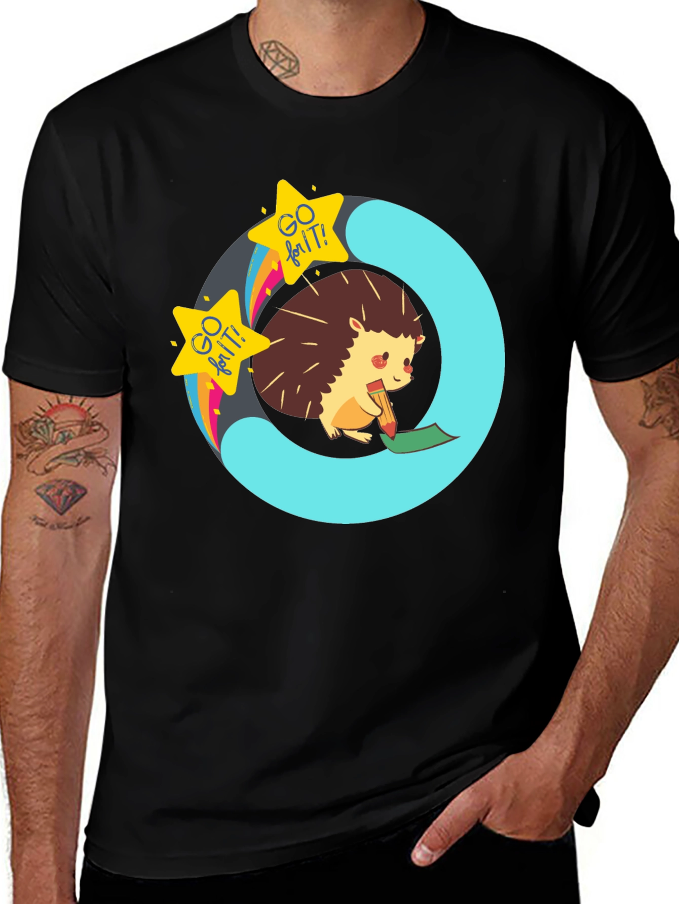 Variant 9 of Go For It Hedgehog Graphic Tee