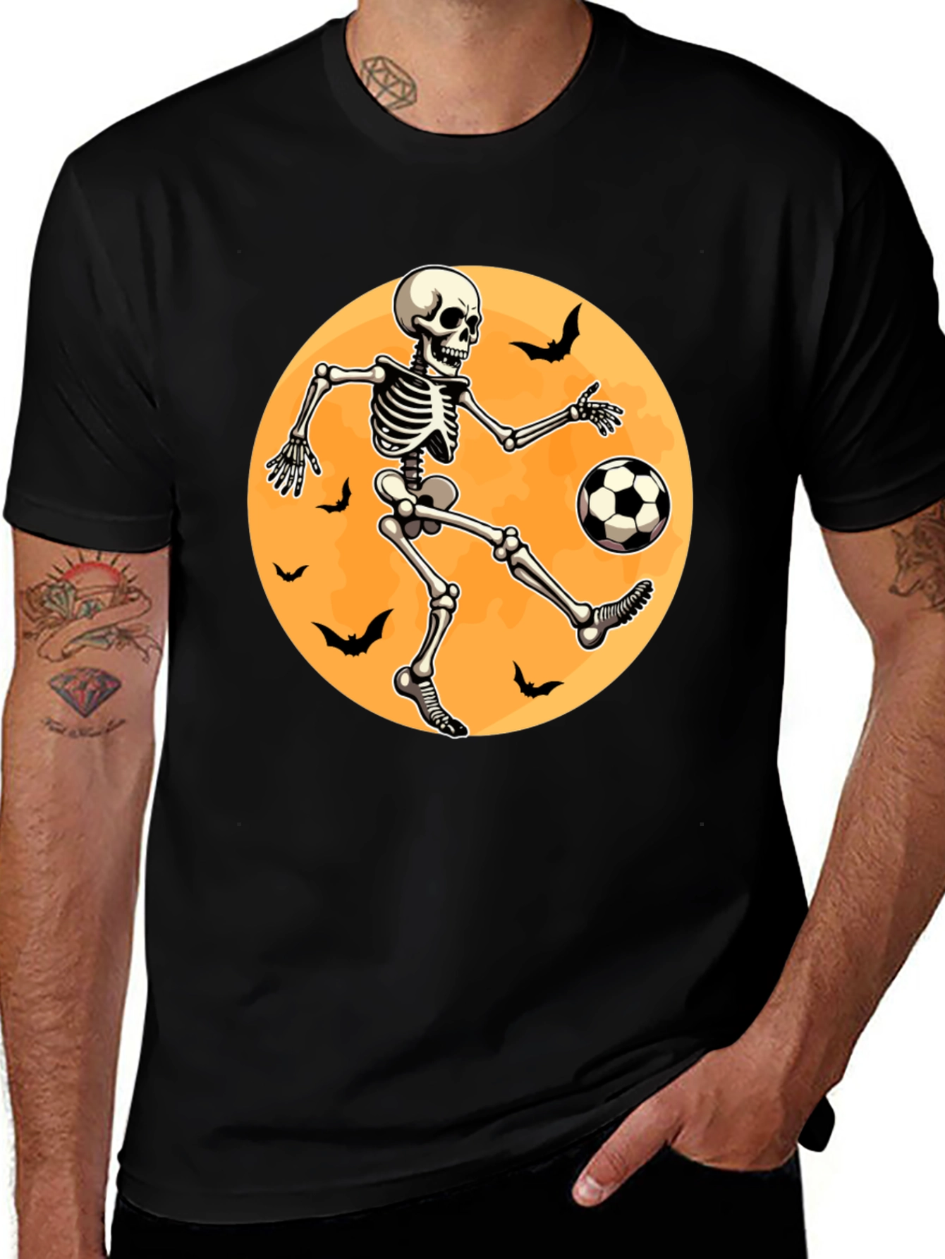 Variant 7 of Halloween Skeleton Soccer T-Shirt