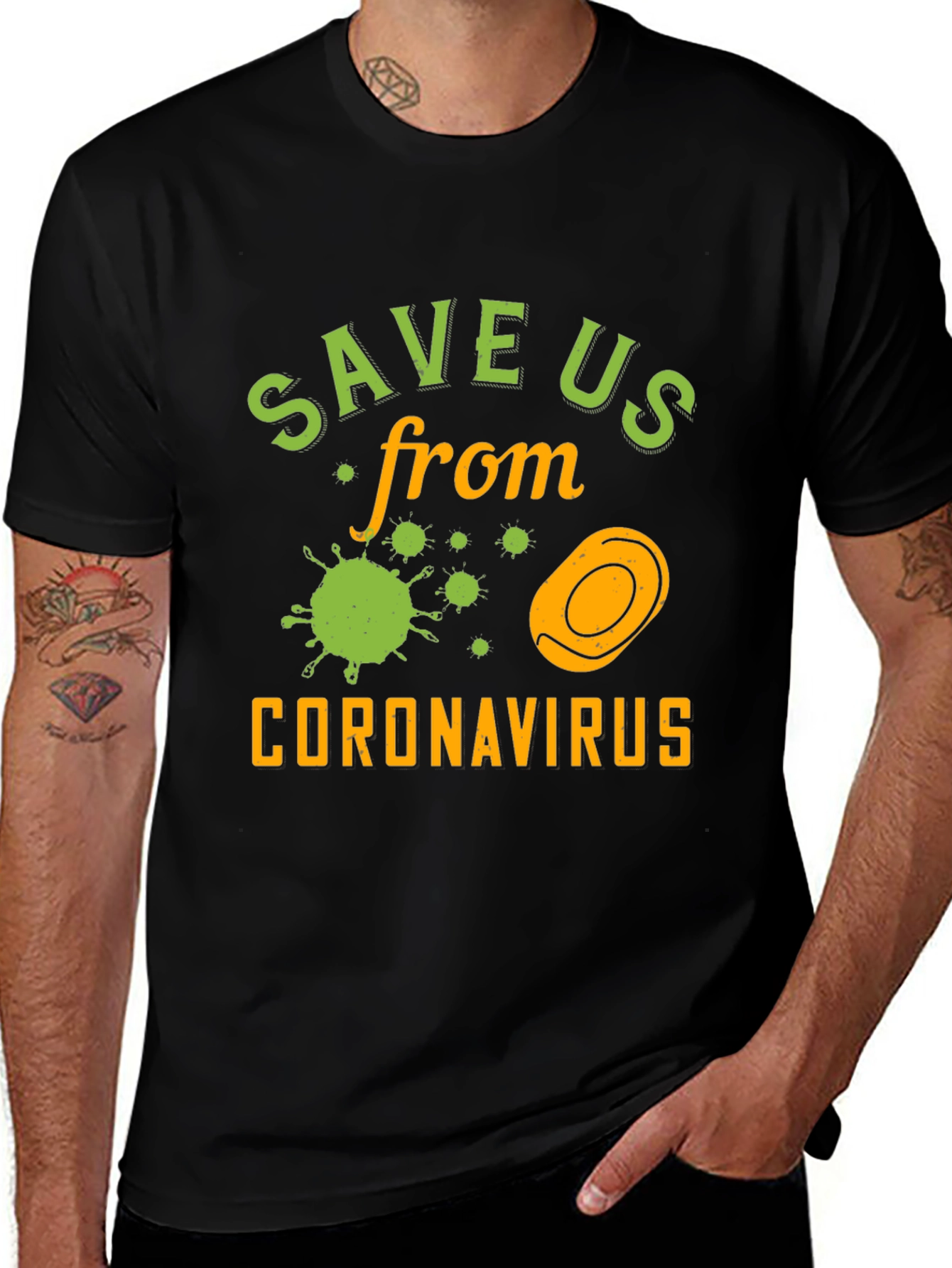 Variant 19 of Save Us From Coronavirus Graphic T-Shirt