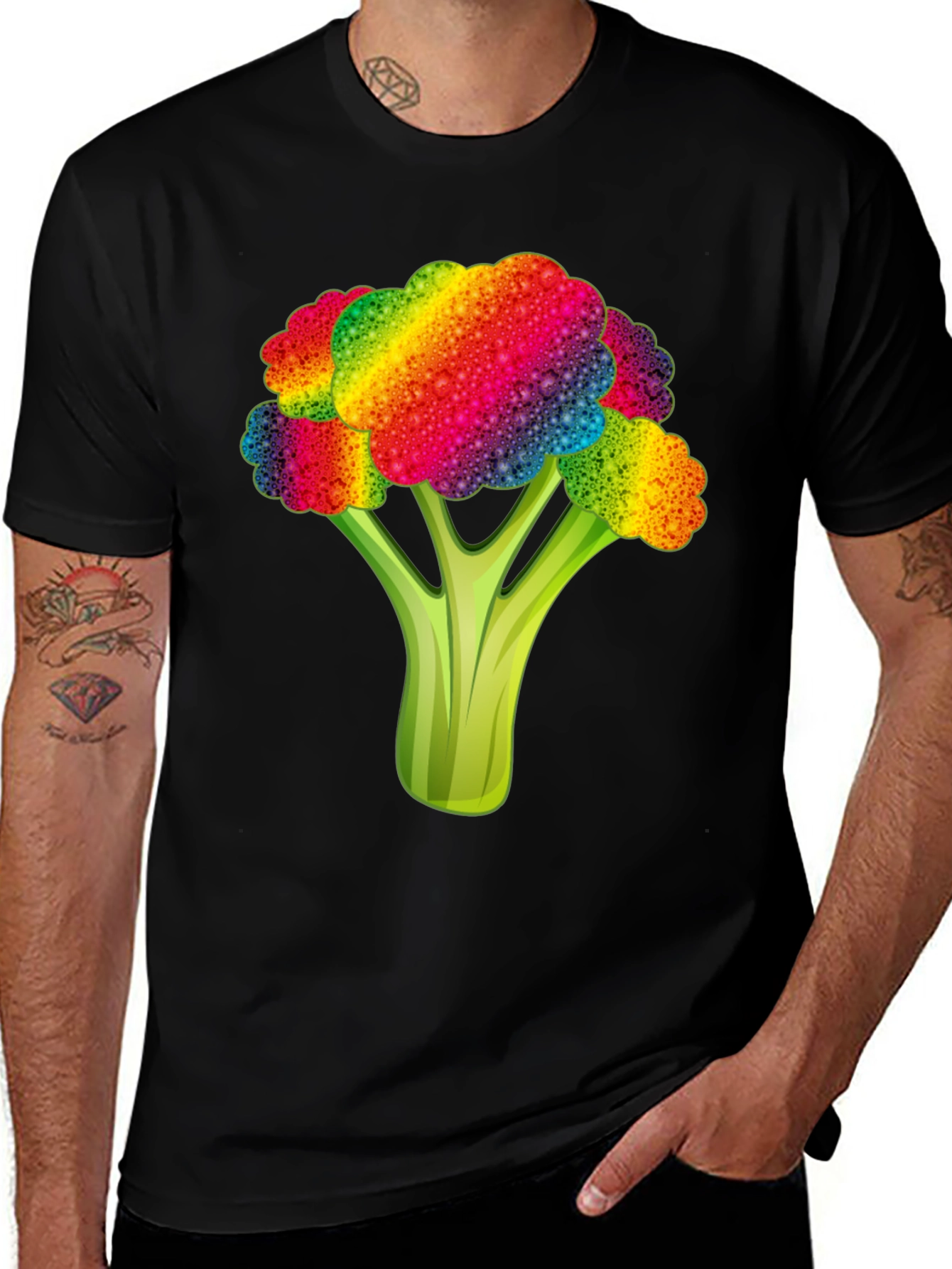 Rainbow Broccoli Graphic Tee