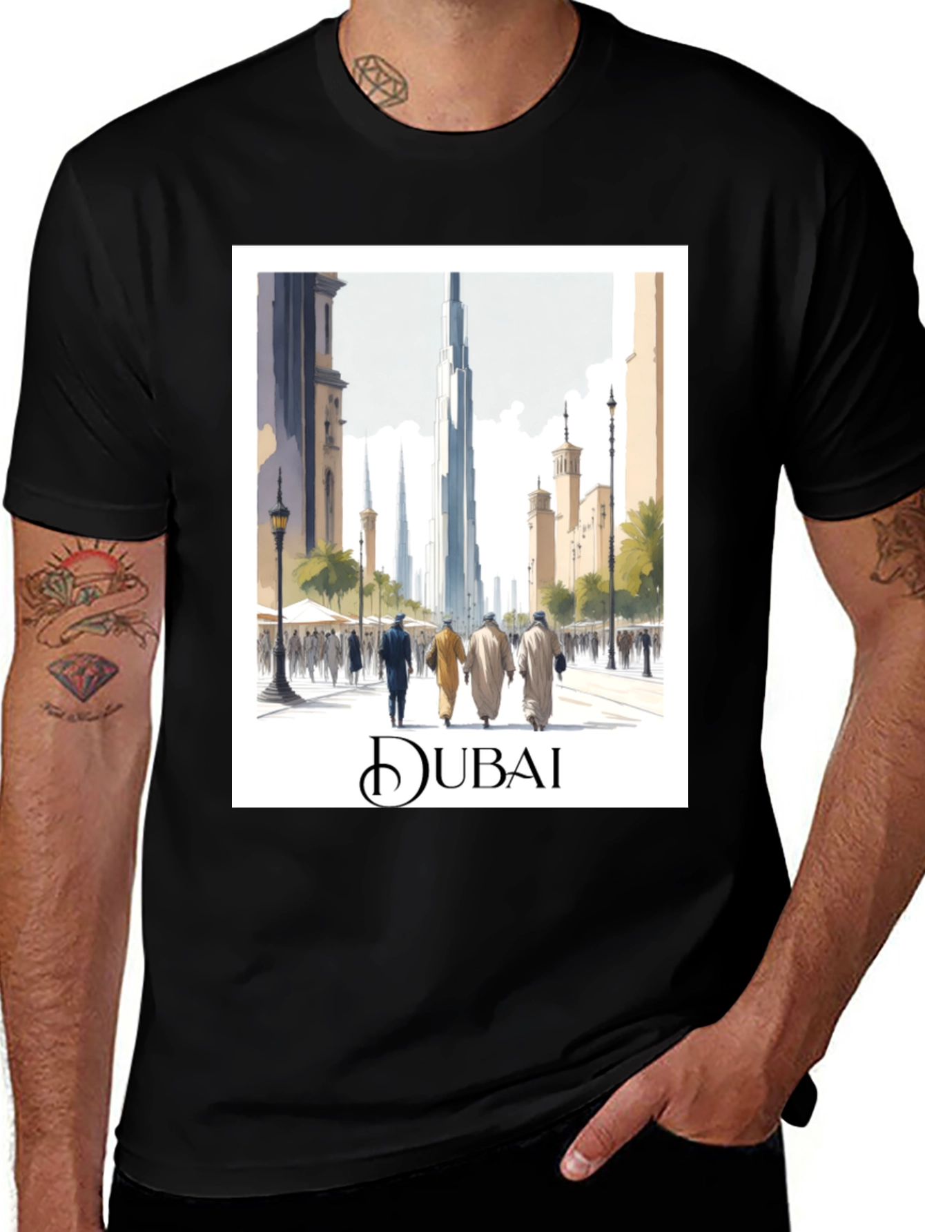Dubai Skyline T-Shirt - Travel Souvenir Tee