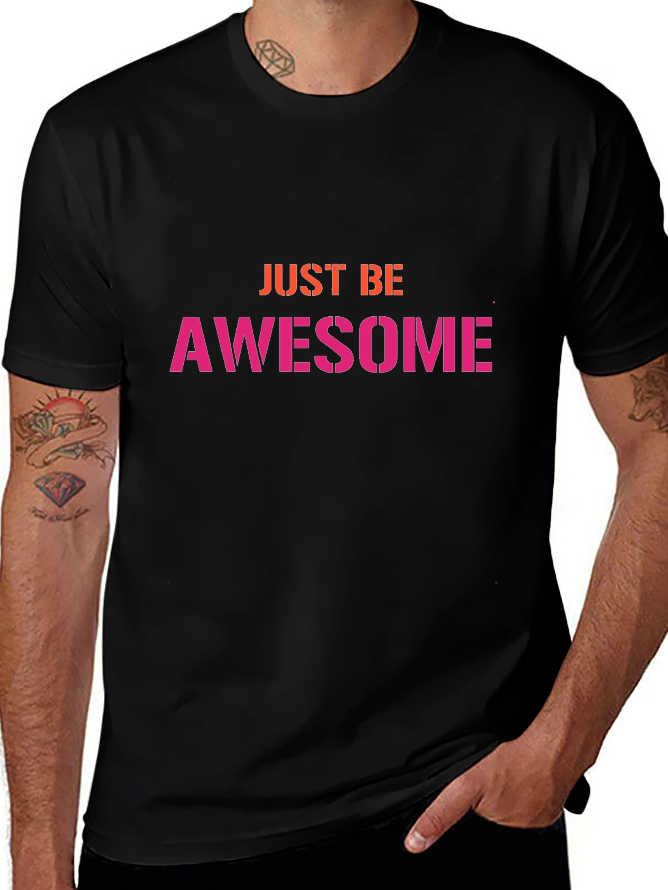 Just Be Awesome Graphic Tee - Black