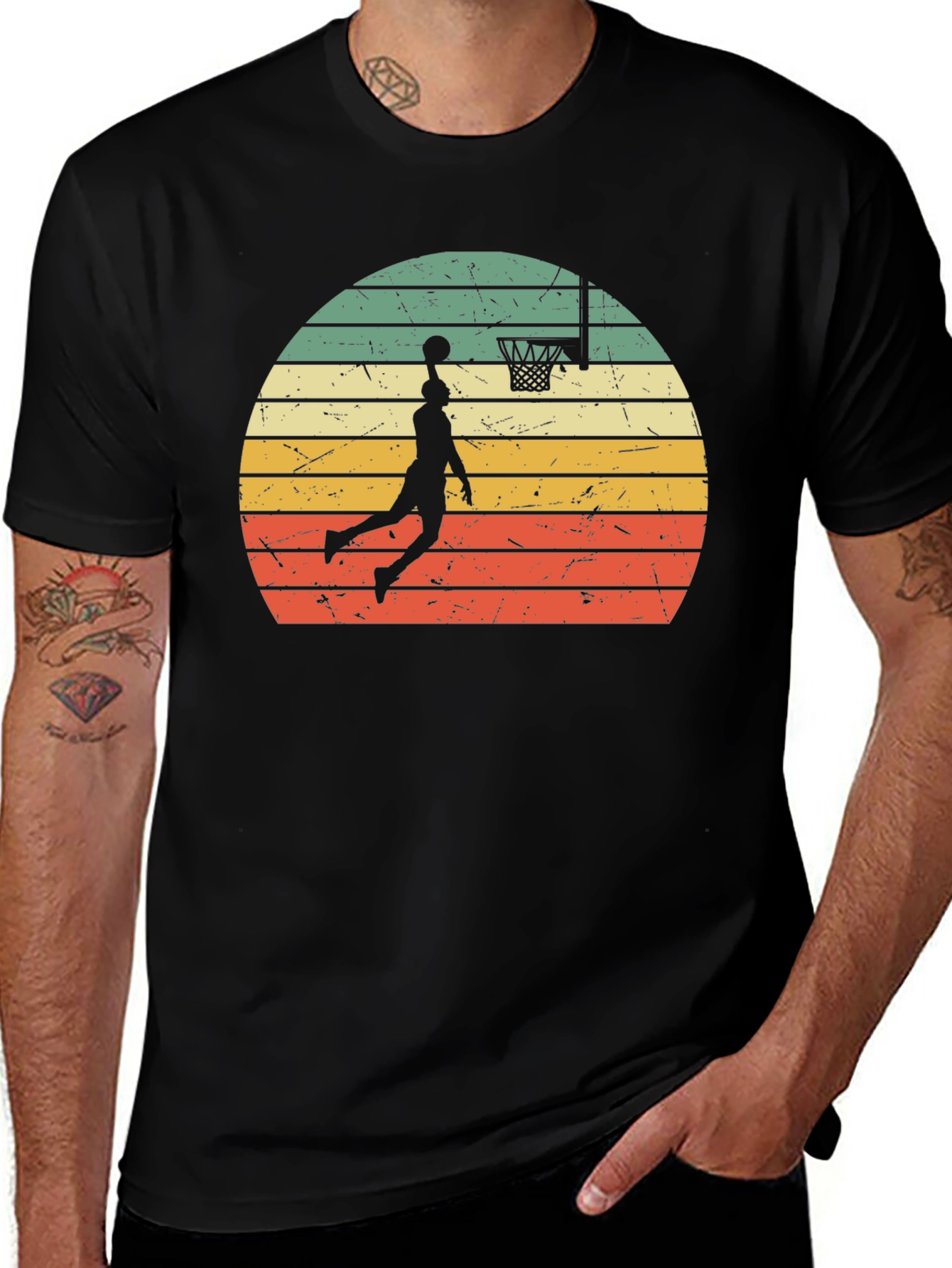 Variant 30 of Vintage Basketball Sunset Graphic T-Shirt