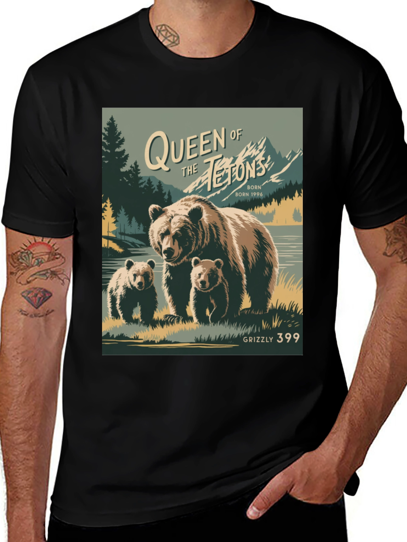 Variant 2 of Queen of the Tetons Grizzly Bear T-Shirt