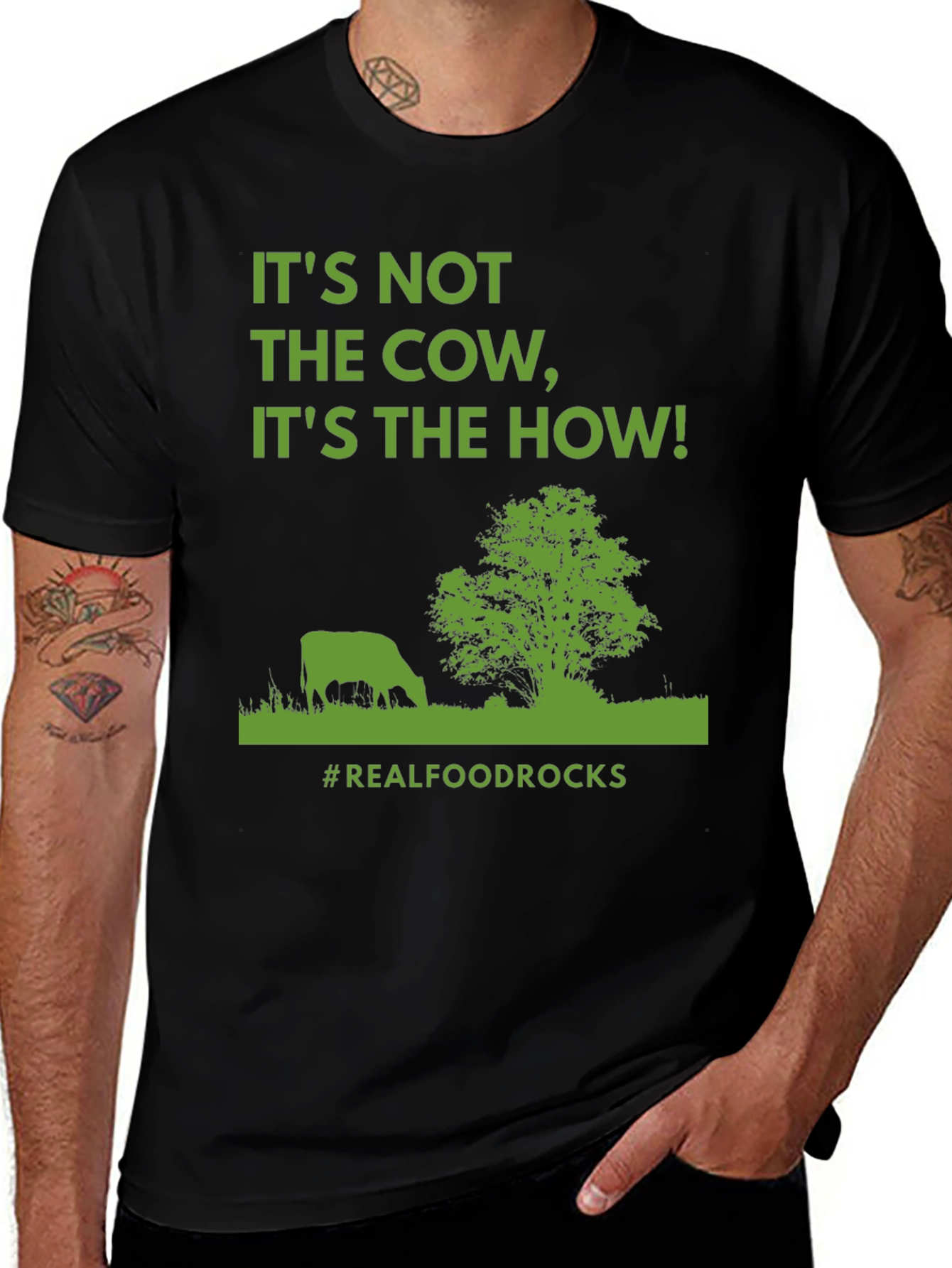 Variant 27 of It's Not the Cow T-Shirt - Real Food Rocks!