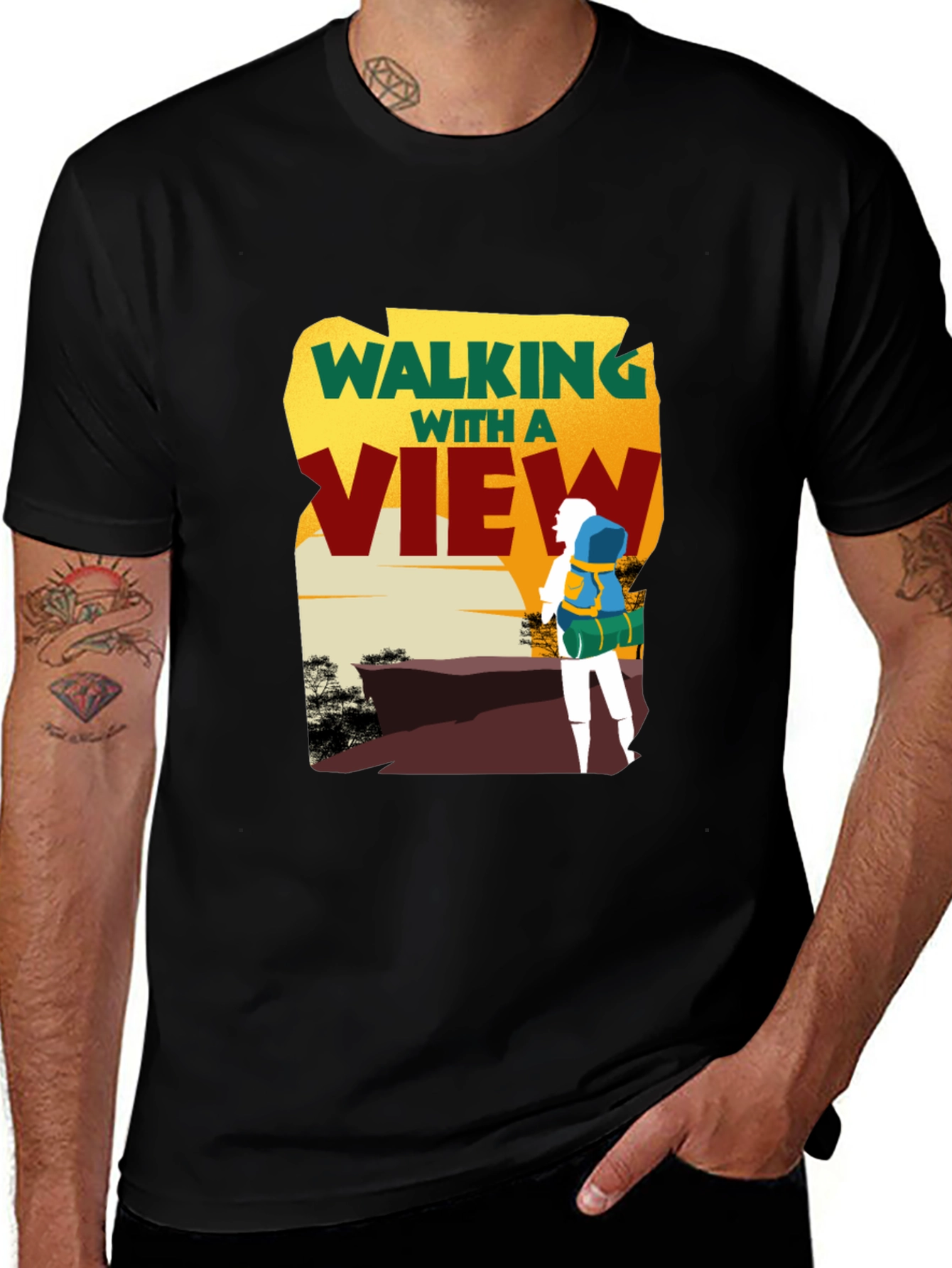 Variant 17 of Walking with a View Graphic T-Shirt - Adventure Tee