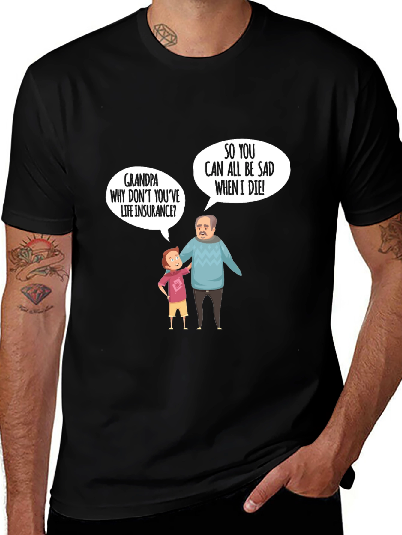 Variant 15 of Funny Grandpa Life Insurance T-Shirt