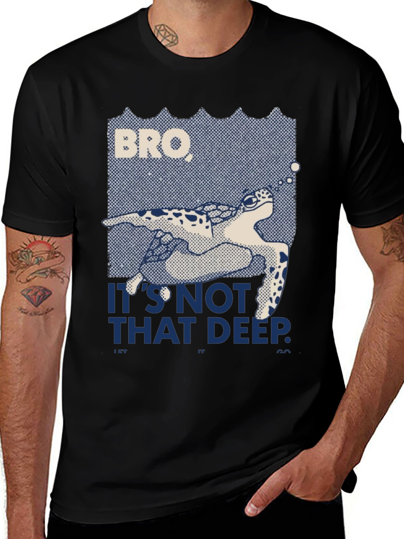 Variant 20 of Bro Turtle Tee - It's Not That Deep Graphic T-Shirt