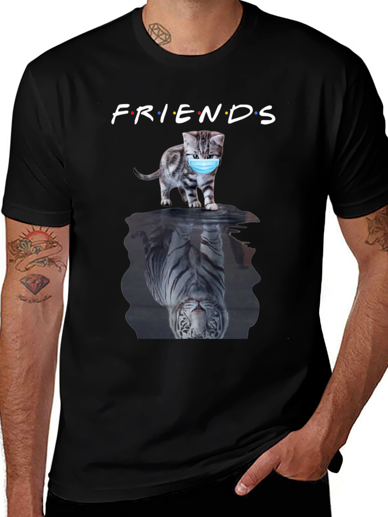 Variant 20 of Friends Cat & Tiger Reflection Graphic Tee