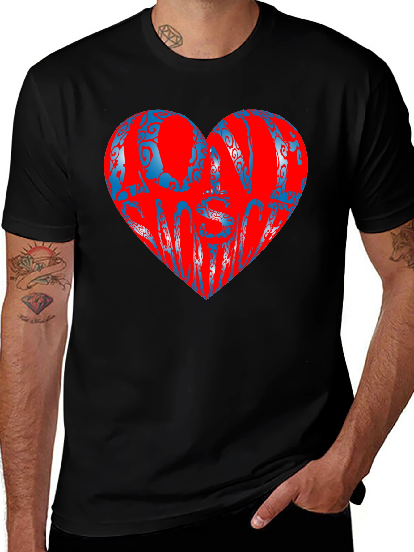 Variant 16 of Love Someone Black T-Shirt, Heart Design