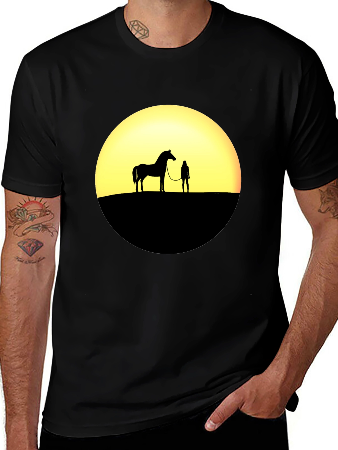 Variant 24 of Sunset Horse & Rider Silhouette T-Shirt