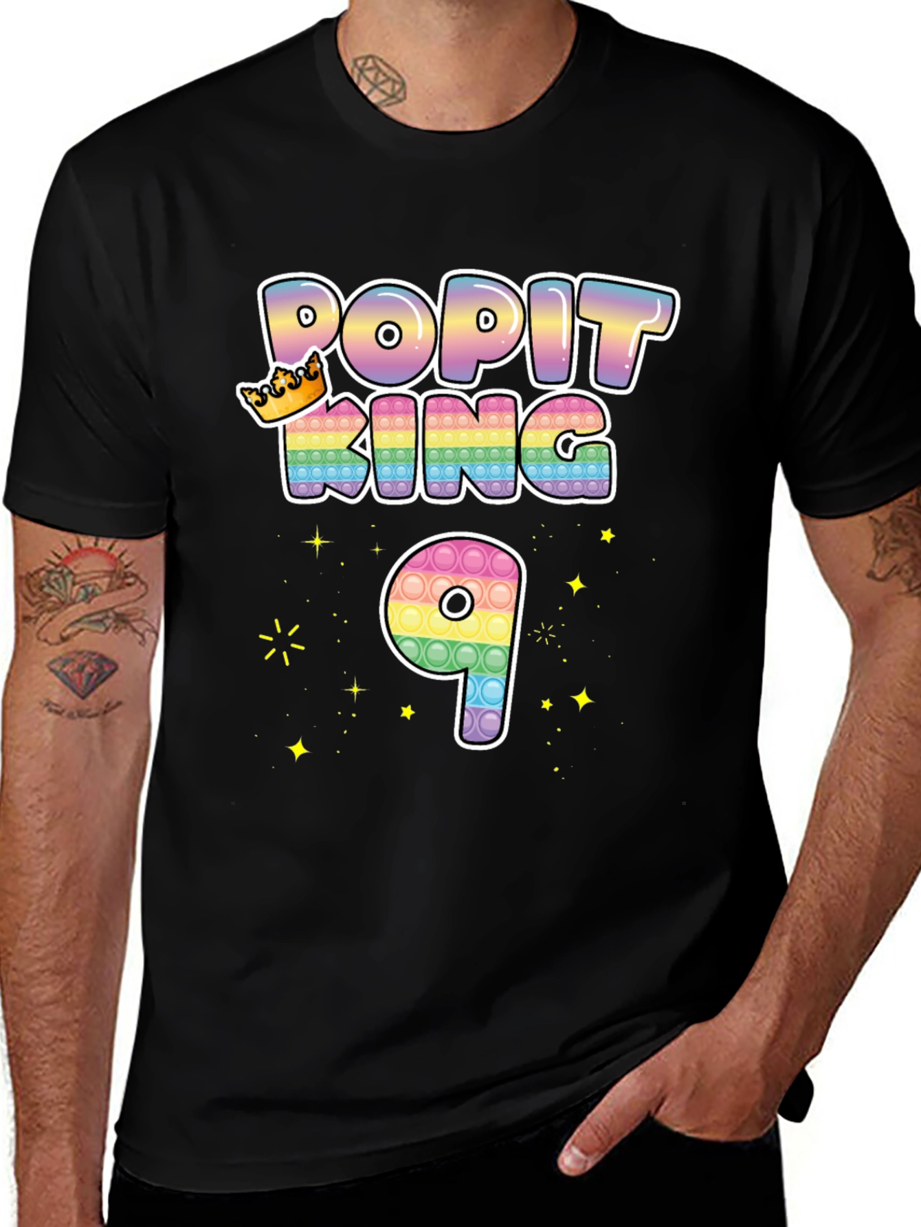 Pop It King 9th Birthday Shirt