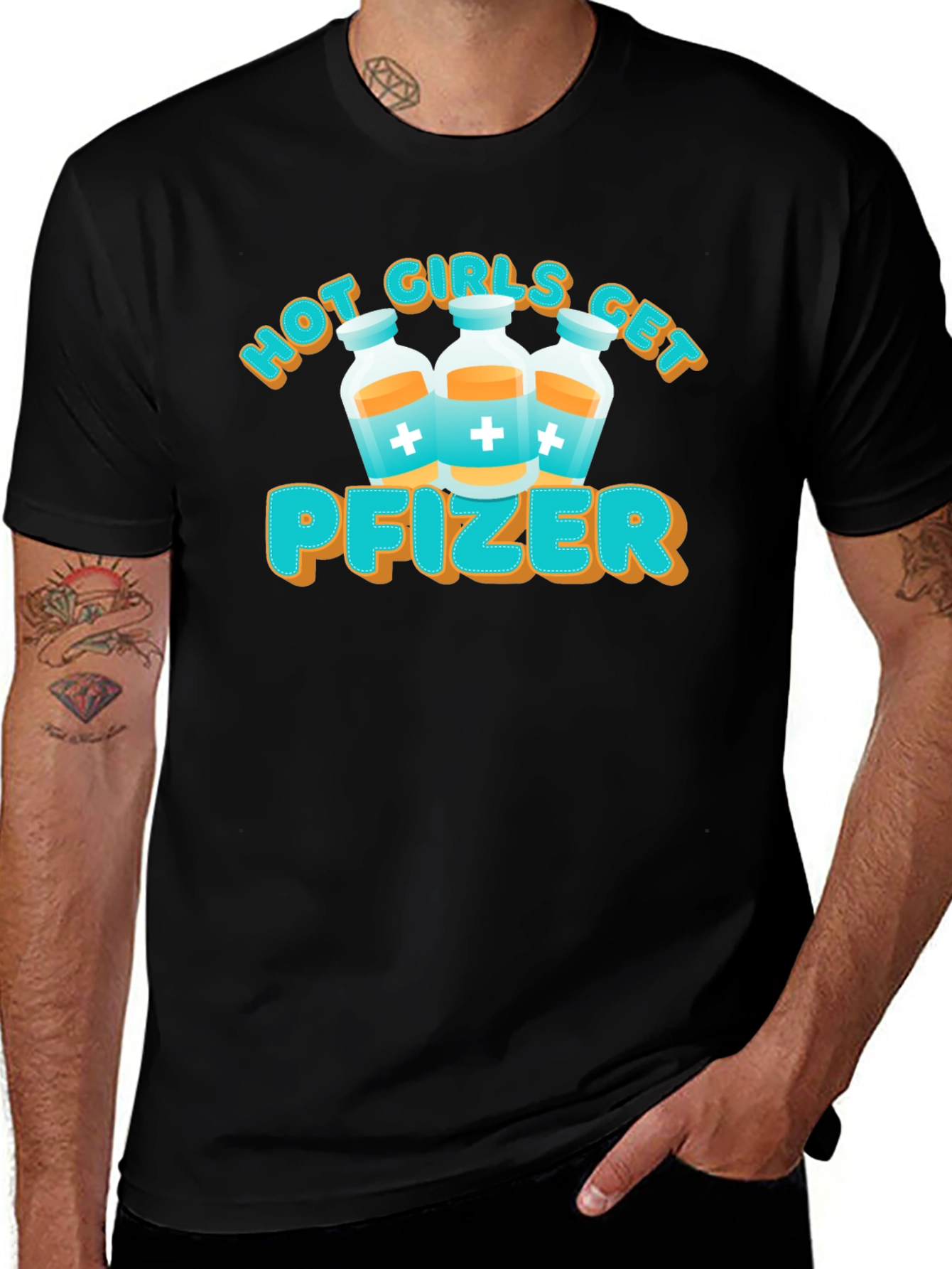 Variant 6 of Hot Girls Get Pfizer T-Shirt