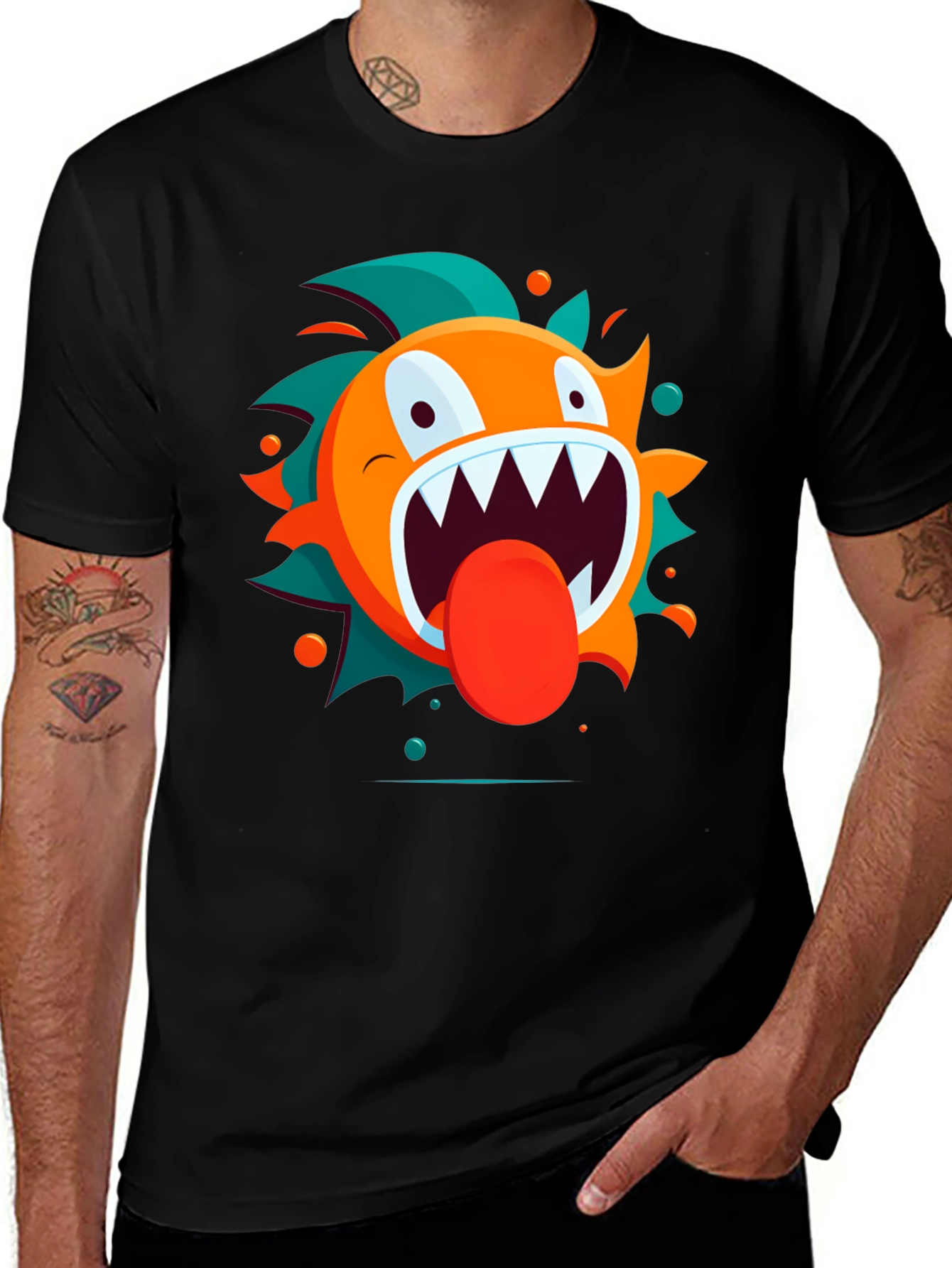 Variant 9 of Monster Graphic Print T-Shirt - Funky & Unique!