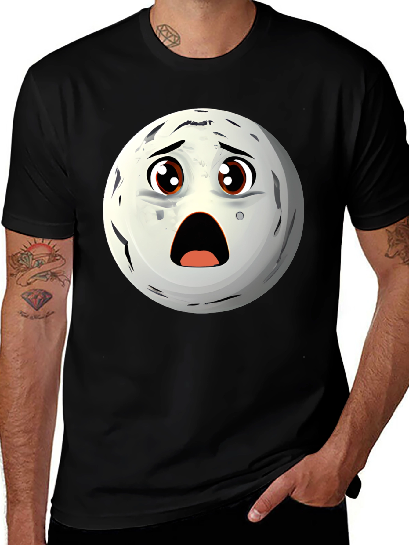 Variant 26 of Surprised Moon Face Graphic T-Shirt