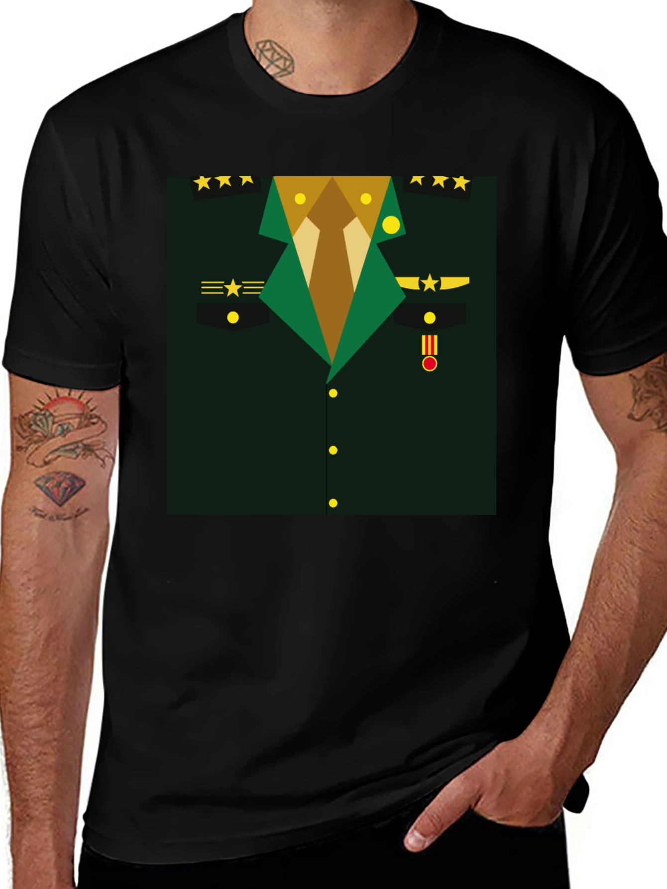 Black Military Costume T-Shirt - Dress Up Fun! main image