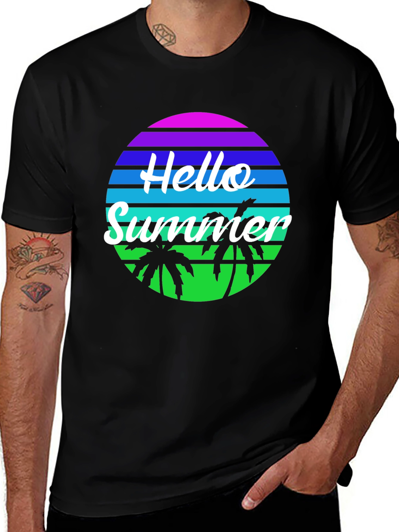 Hello Summer Graphic Tee - Retro Style