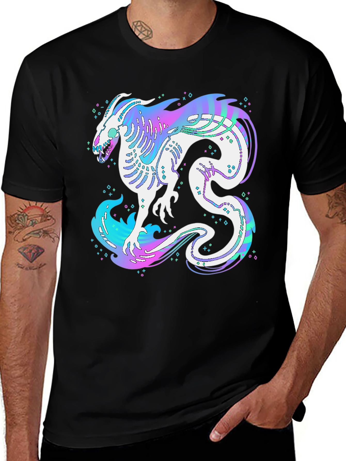 Black Mystic Dragon Graphic Black T-Shirt main image