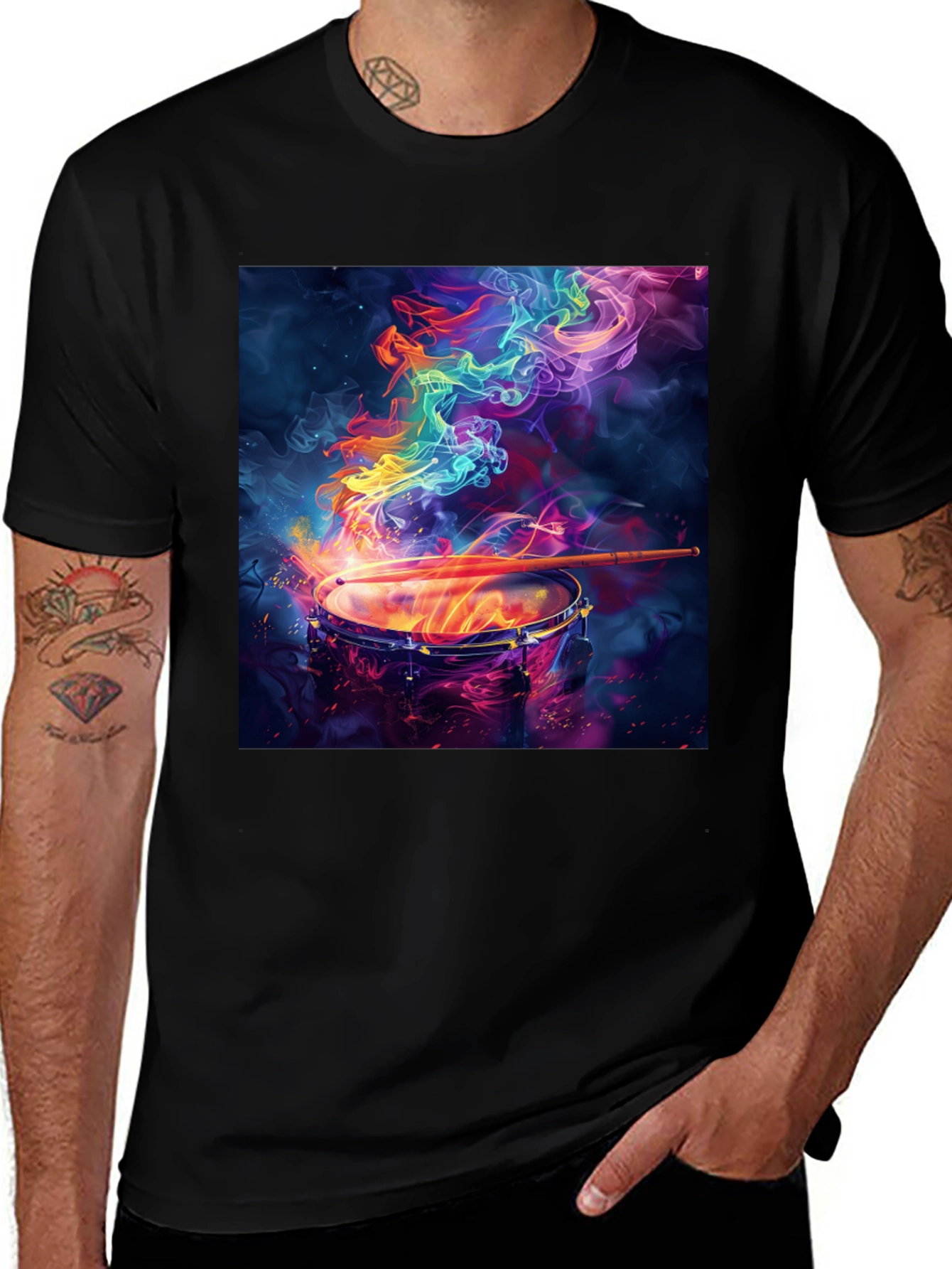 Variant 21 of Vibrant Drum Graphic Tee - Music Lover's Shirt
