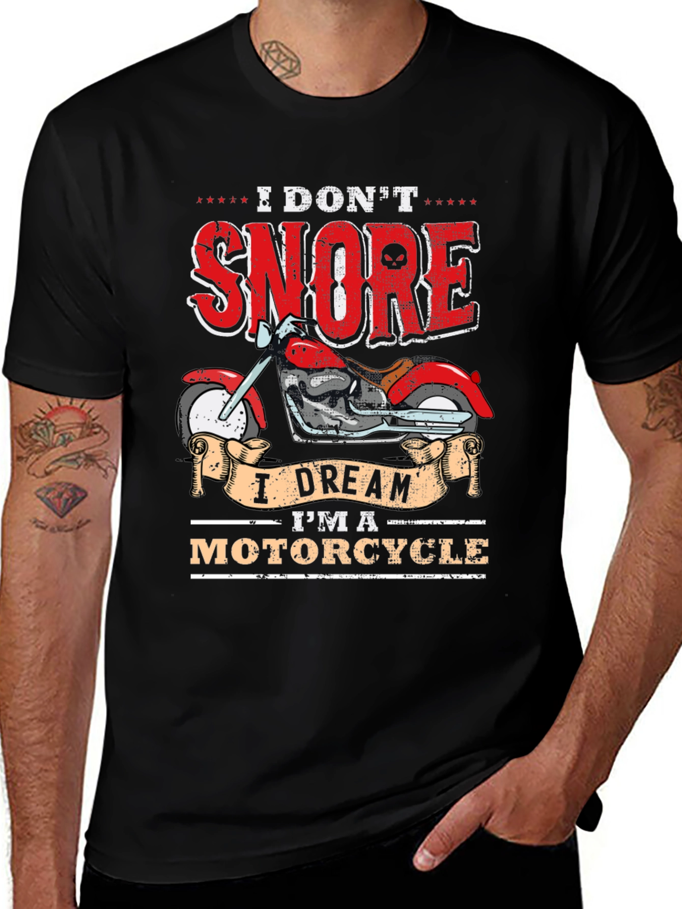 Variant 23 of I Don't Snore, I Dream I'm a Motorcycle T-Shirt