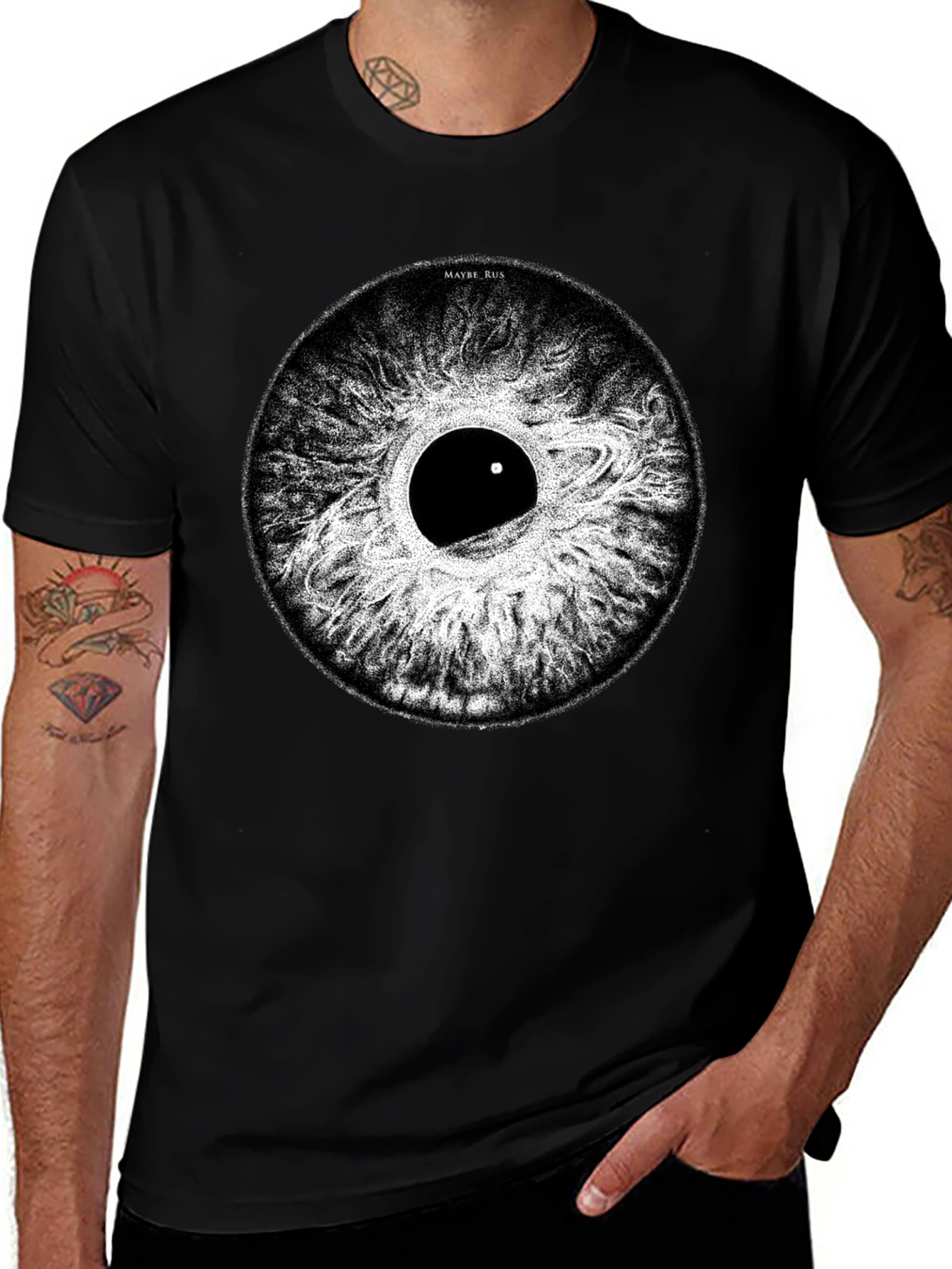 Variant 24 of Eye Graphic T-Shirt - Unique Saturn Design