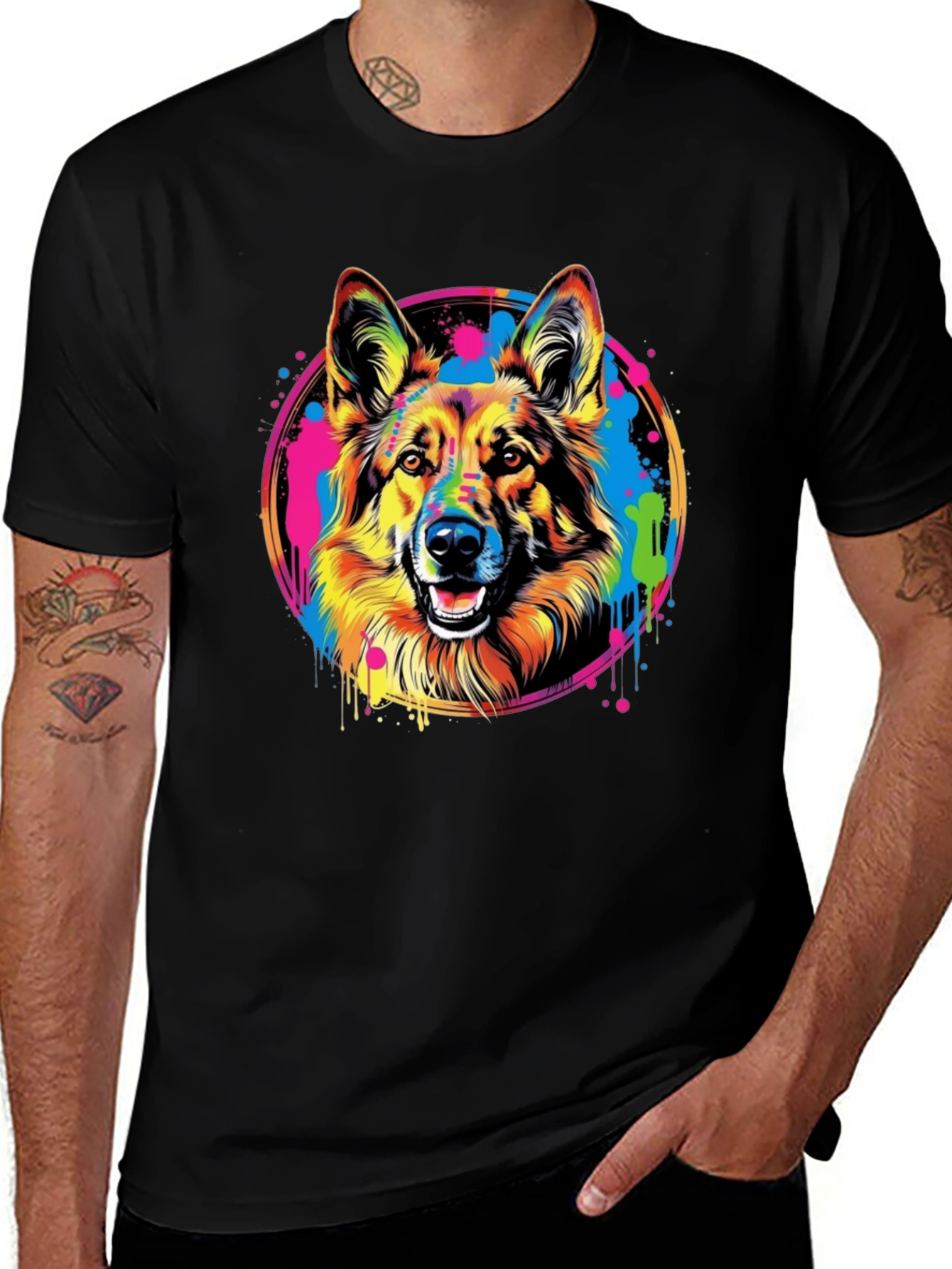 Vibrant German Shepherd Graphic Tee - Unisex