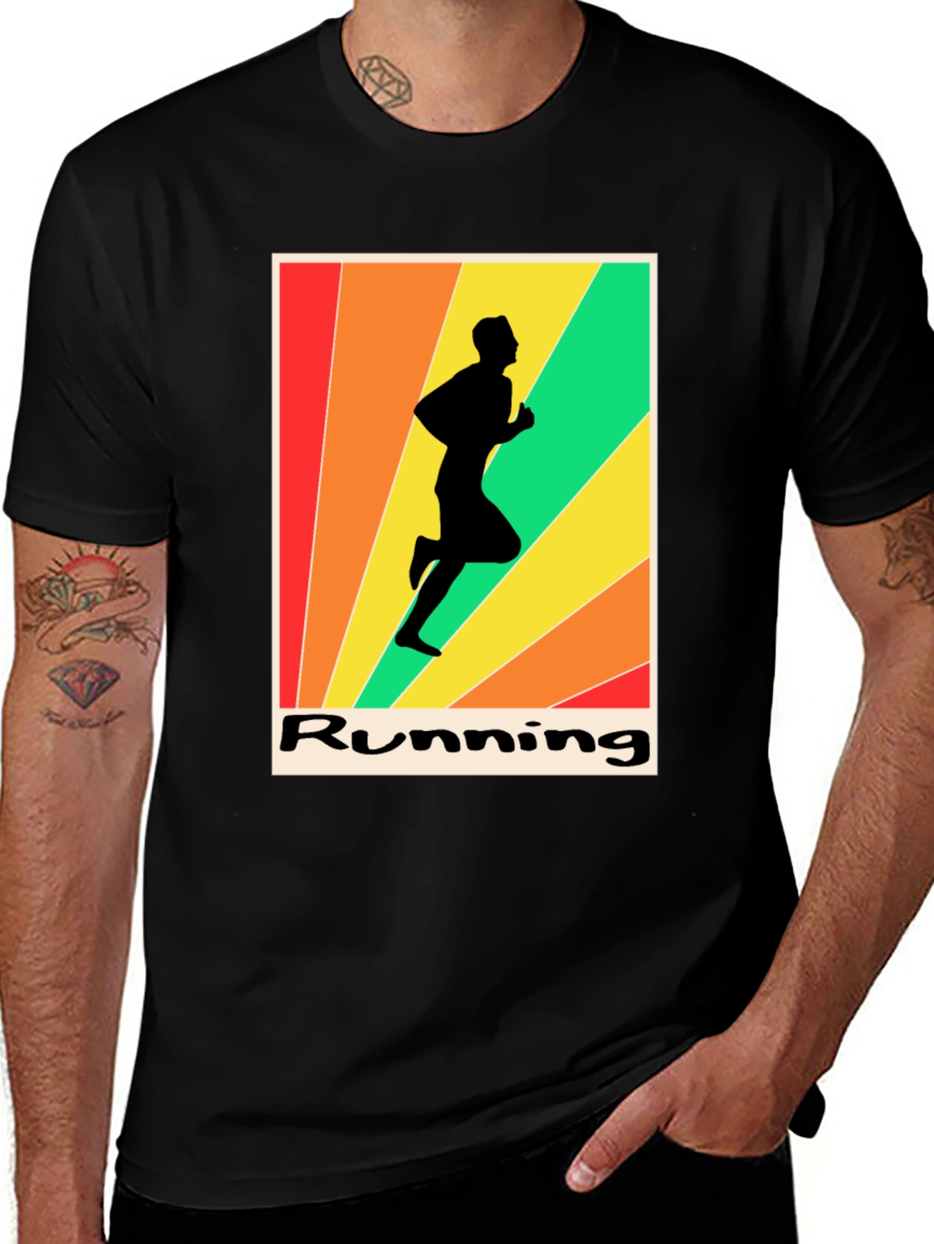 Variant 23 of Retro Runner T-Shirt - Colorful Running Graphic Tee